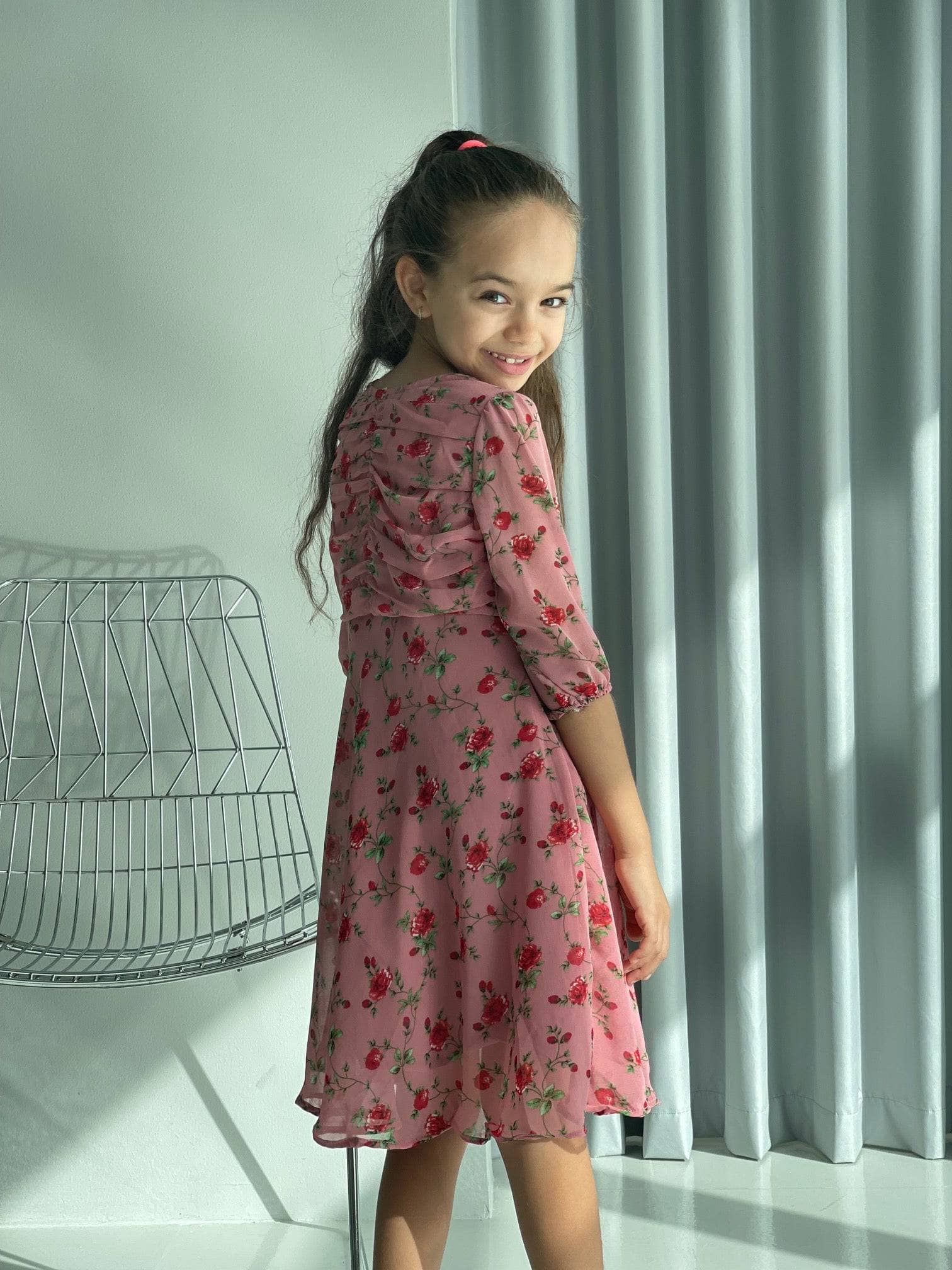 Mini Rose Dress In Dusty Pink Floral - Image 8