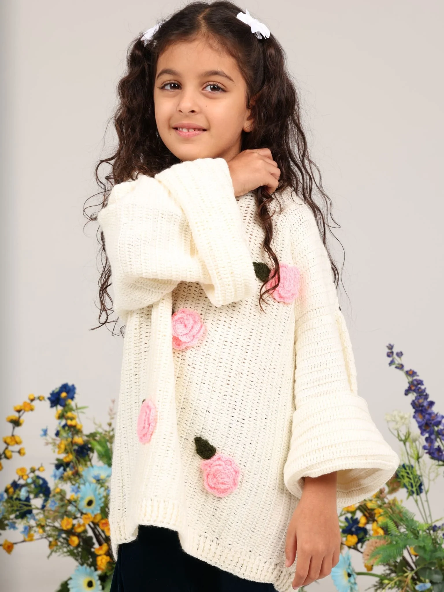 Mini Rosey Hand Knitted Sweater For Girls - Image 4