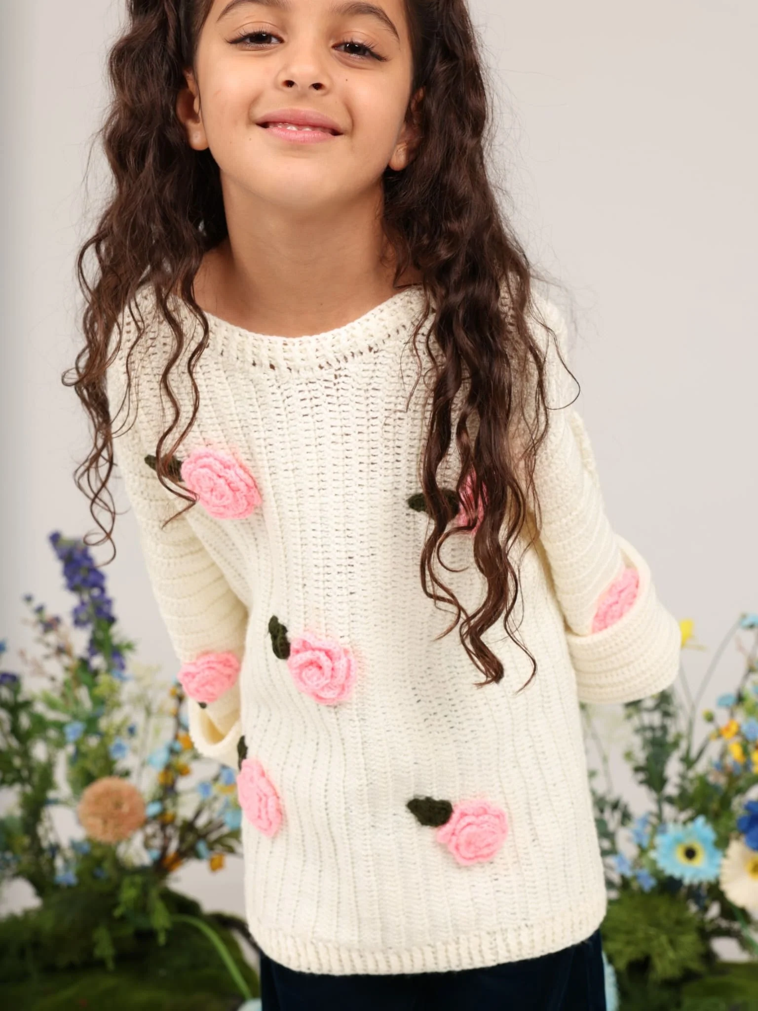 Mini Rosey Hand Knitted Sweater For Girls - Image 5