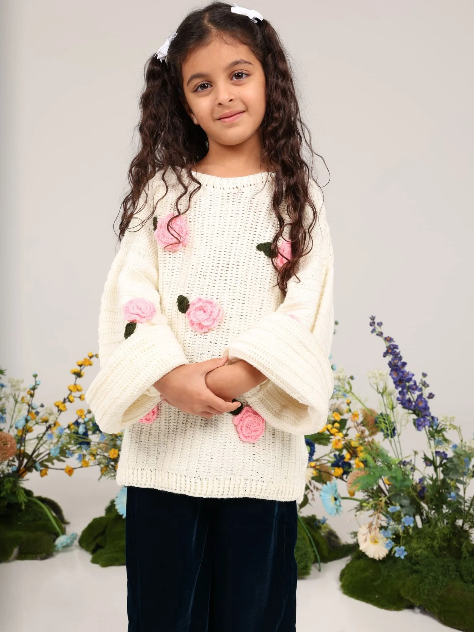 Mini Rosey Hand Knitted Sweater For Girls - Image 6