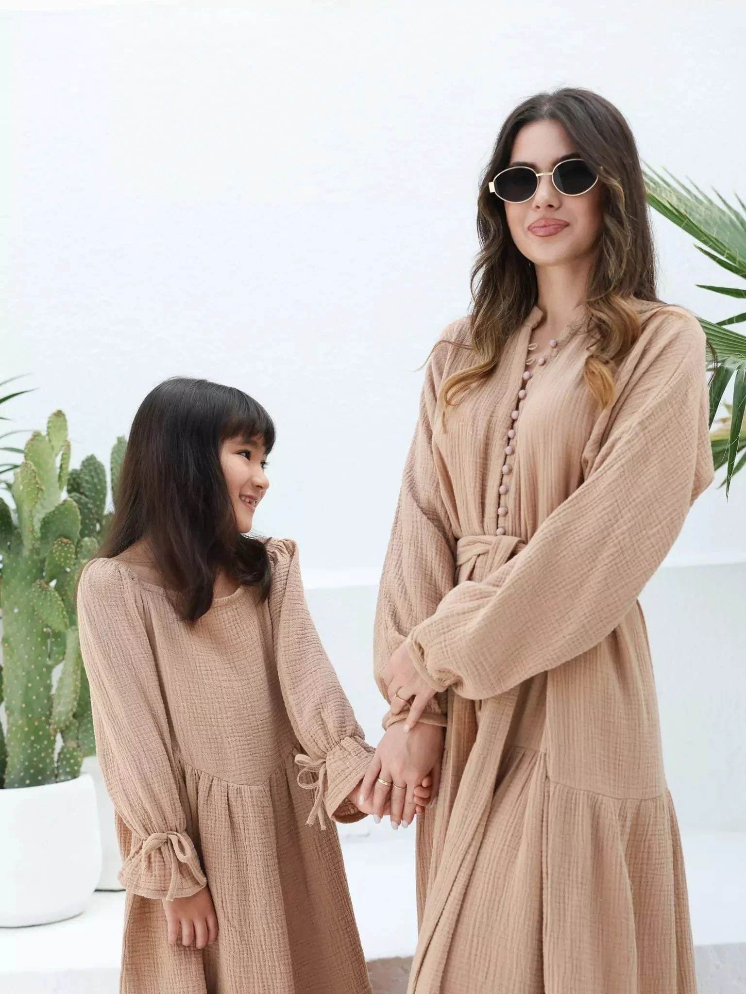 Mini Rua Beige Dress For Girls - Image 3