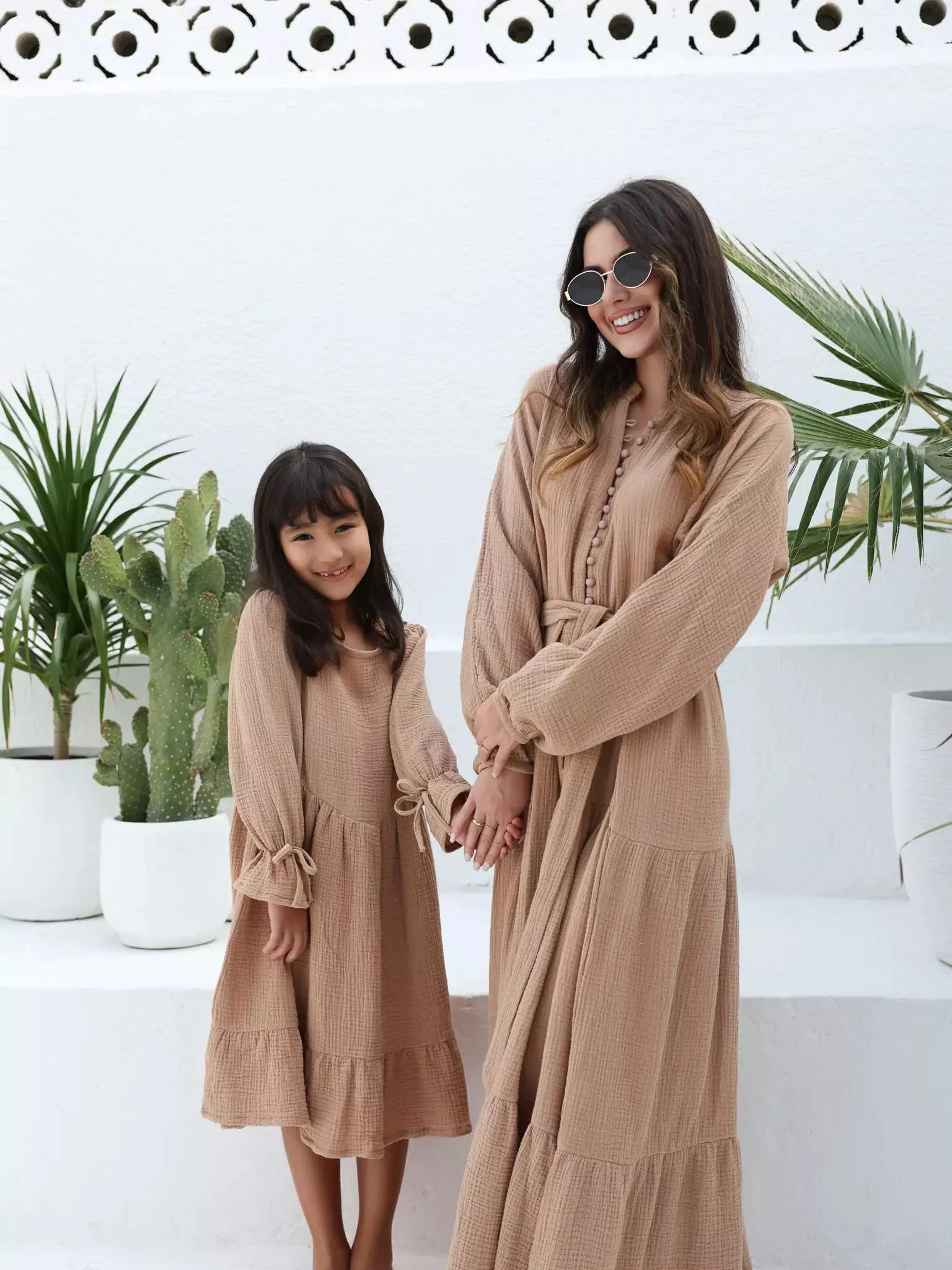 Mini Rua Beige Dress For Girls - Image 4