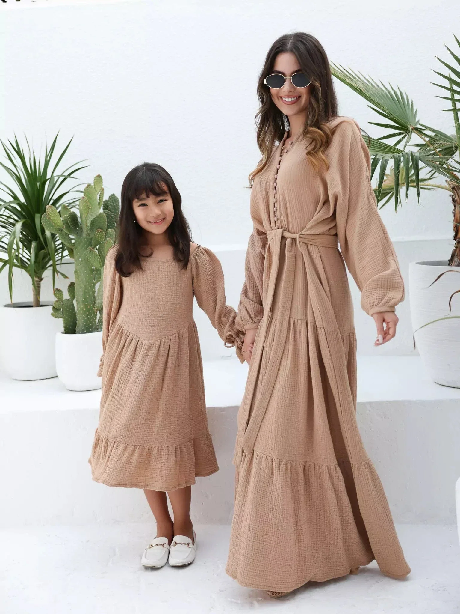 Mini Rua Beige Dress For Girls - Image 5
