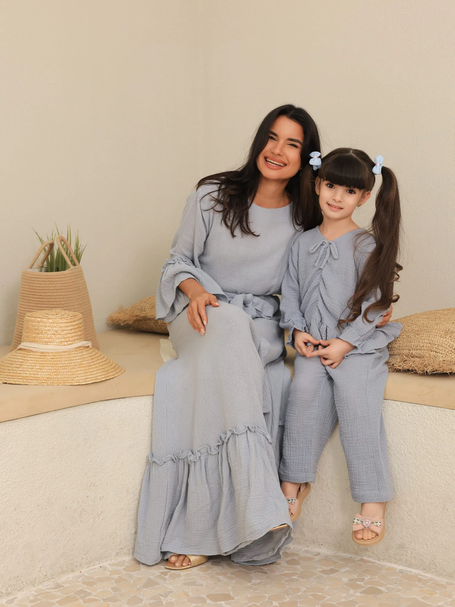 Mini Skyward Muslin Blue Co Ord Set - Image 12