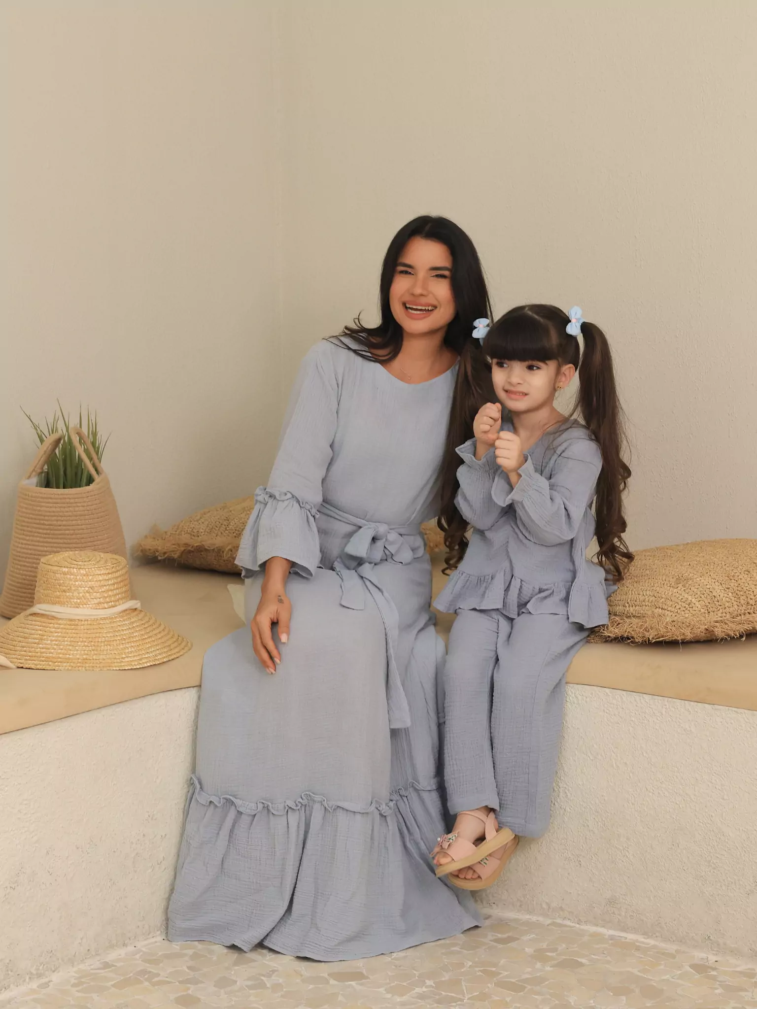 Mini Skyward Muslin Blue Co Ord Set - Image 13
