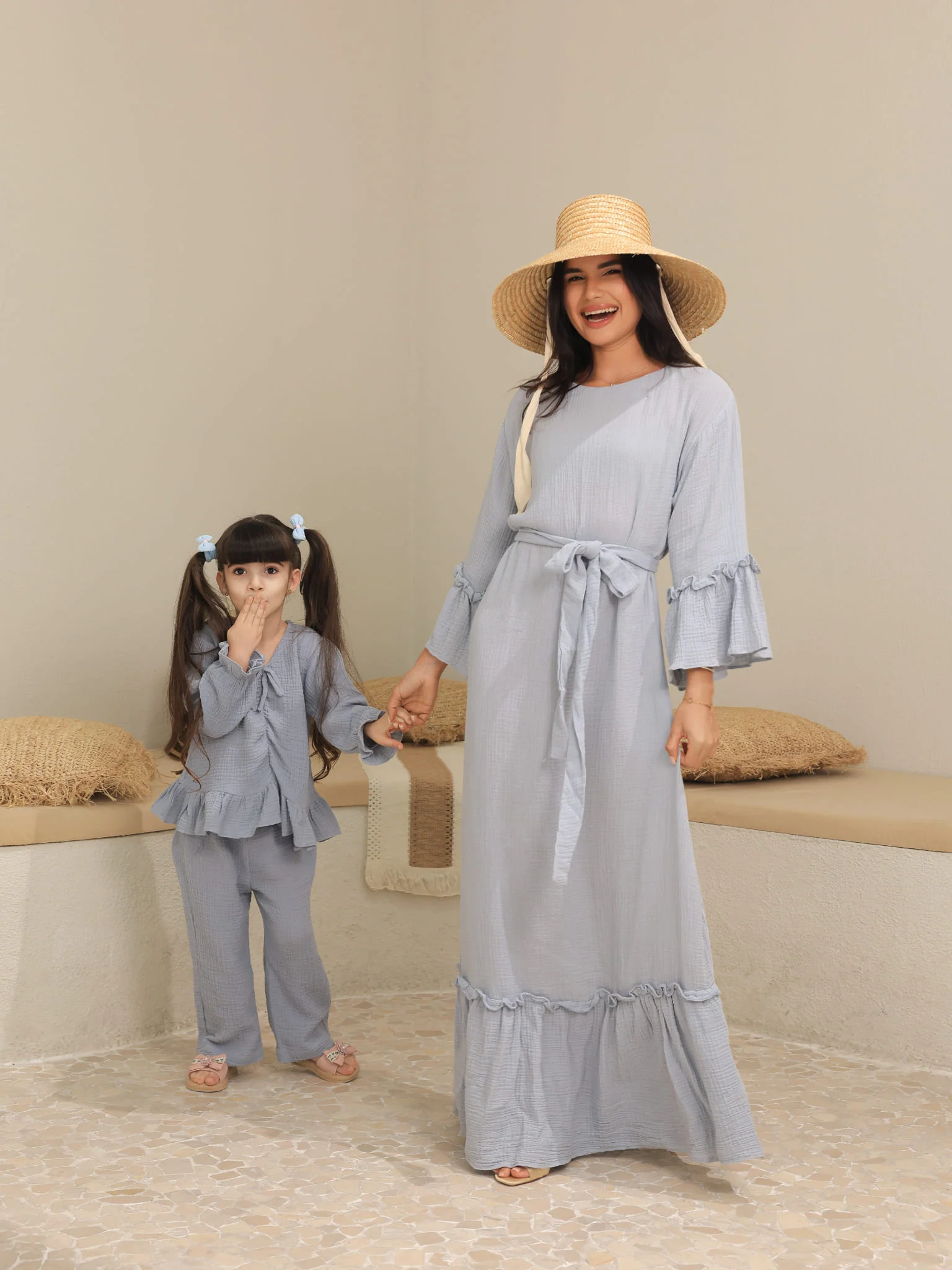 Mini Skyward Muslin Blue Co Ord Set - Image 16