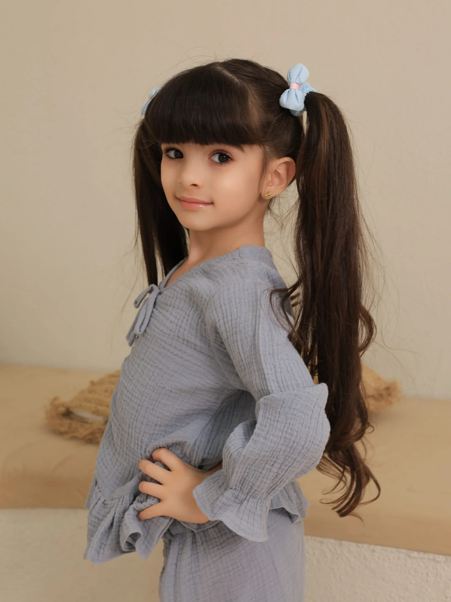 Mini Skyward Muslin Blue Co Ord Set - Image 2