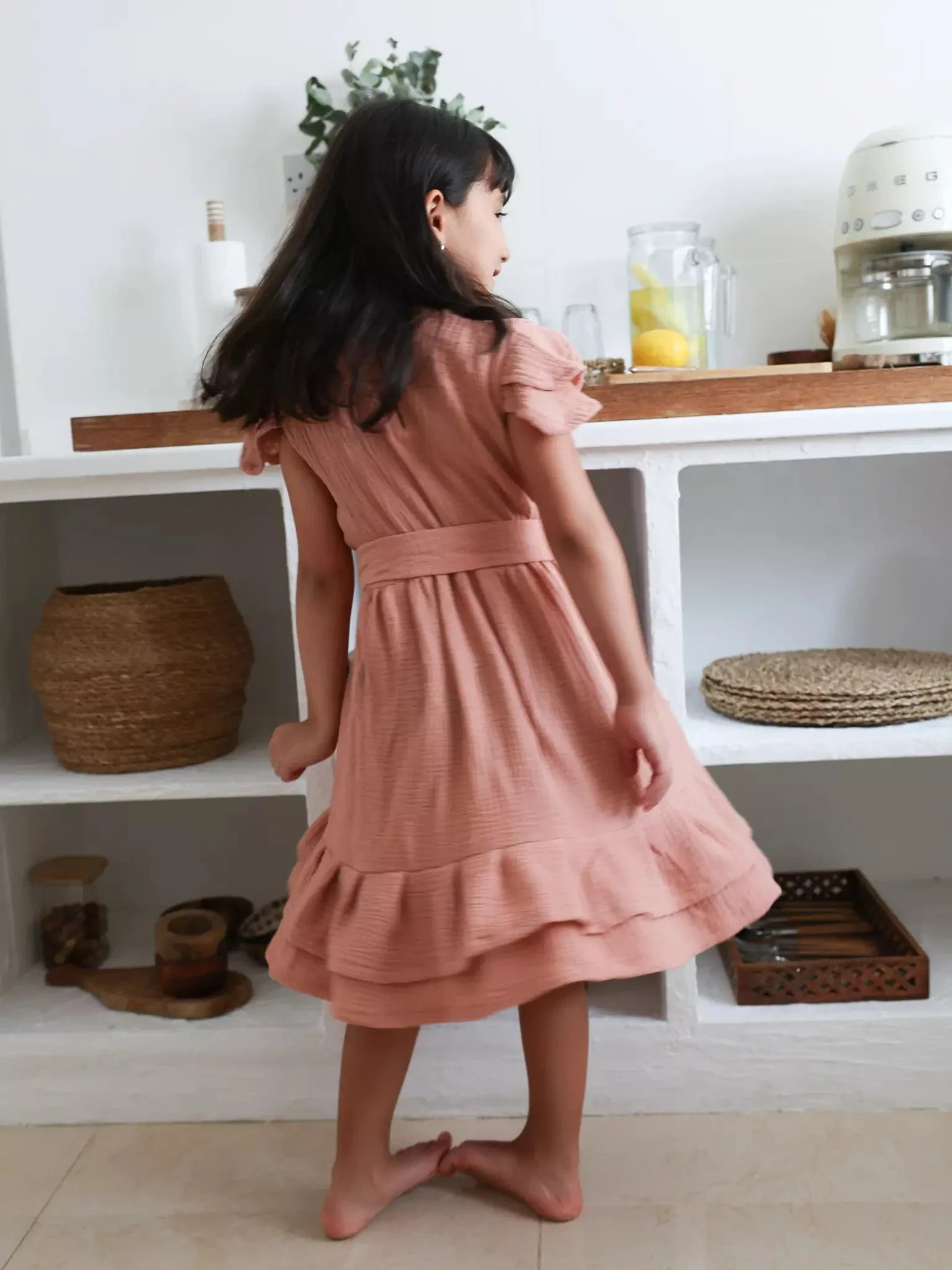 Mini Sloane Pastel Pink Dress For Girls - Image 3