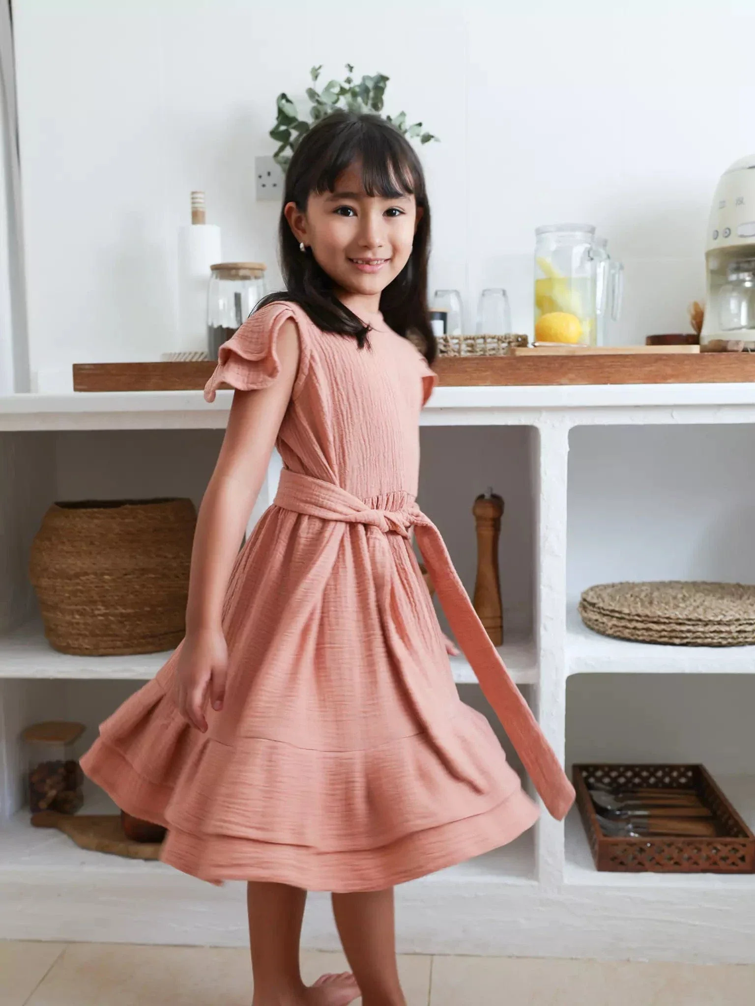 Mini Sloane Pastel Pink Dress For Girls - Image 4