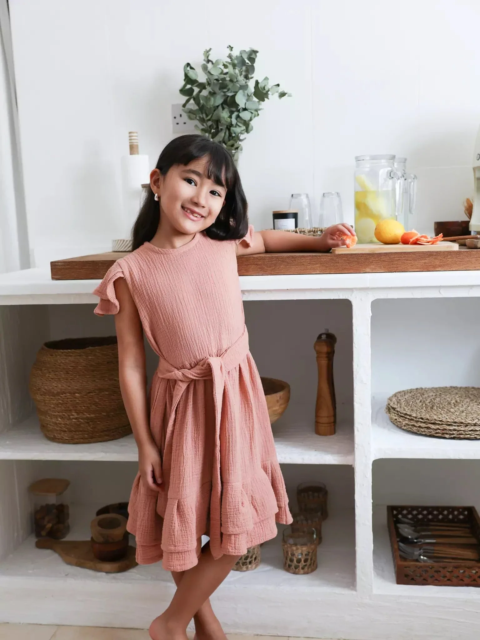 Mini Sloane Pastel Pink Dress For Girls - Image 6