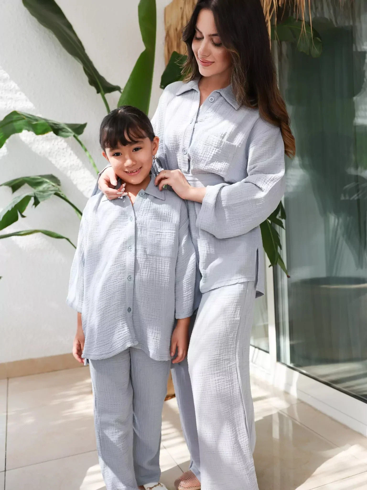 Mini Usafa Blue Muslin Co Ord Set - Image 6