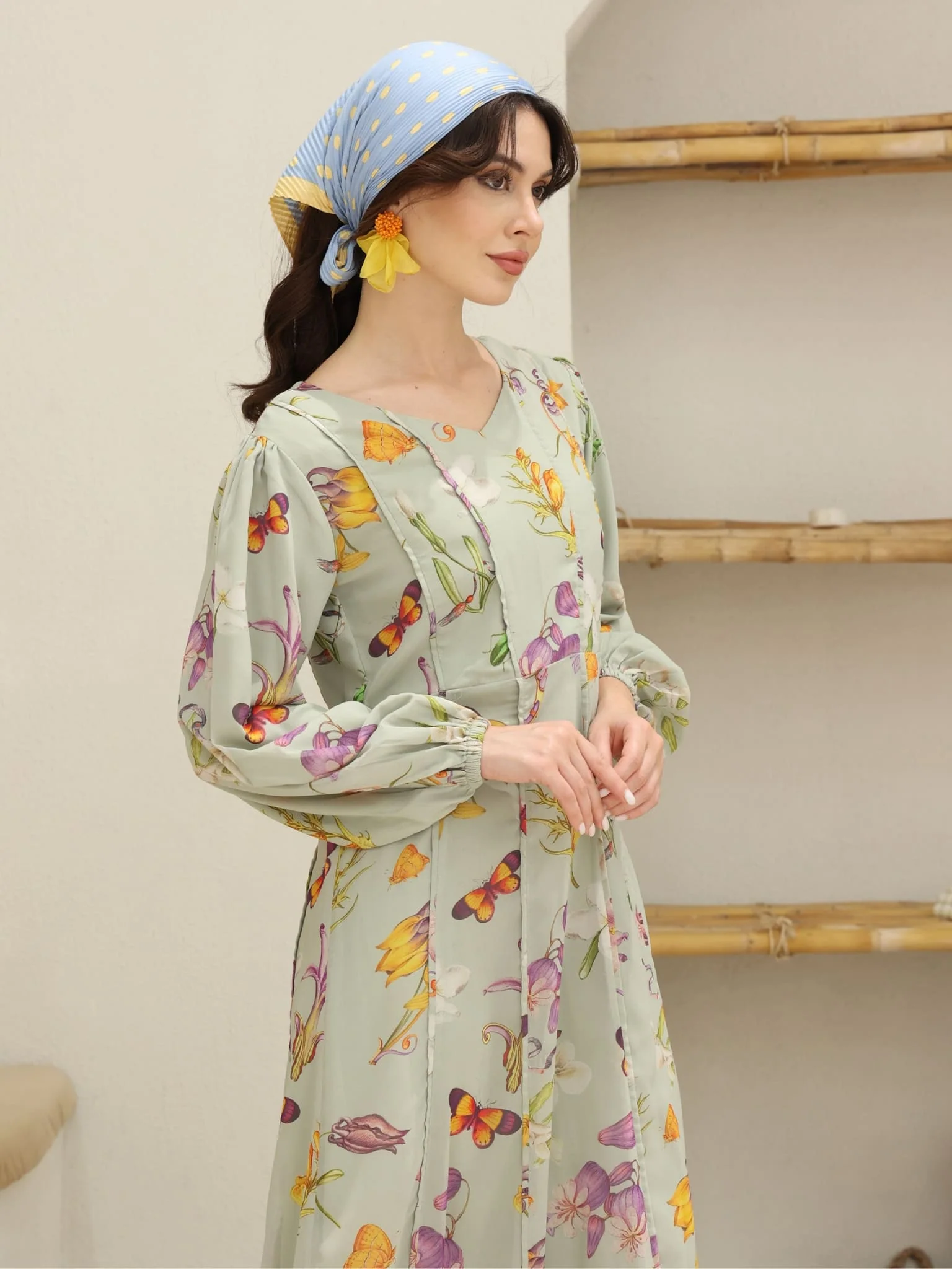Mint Petalair Panel Long Dress - Image 10