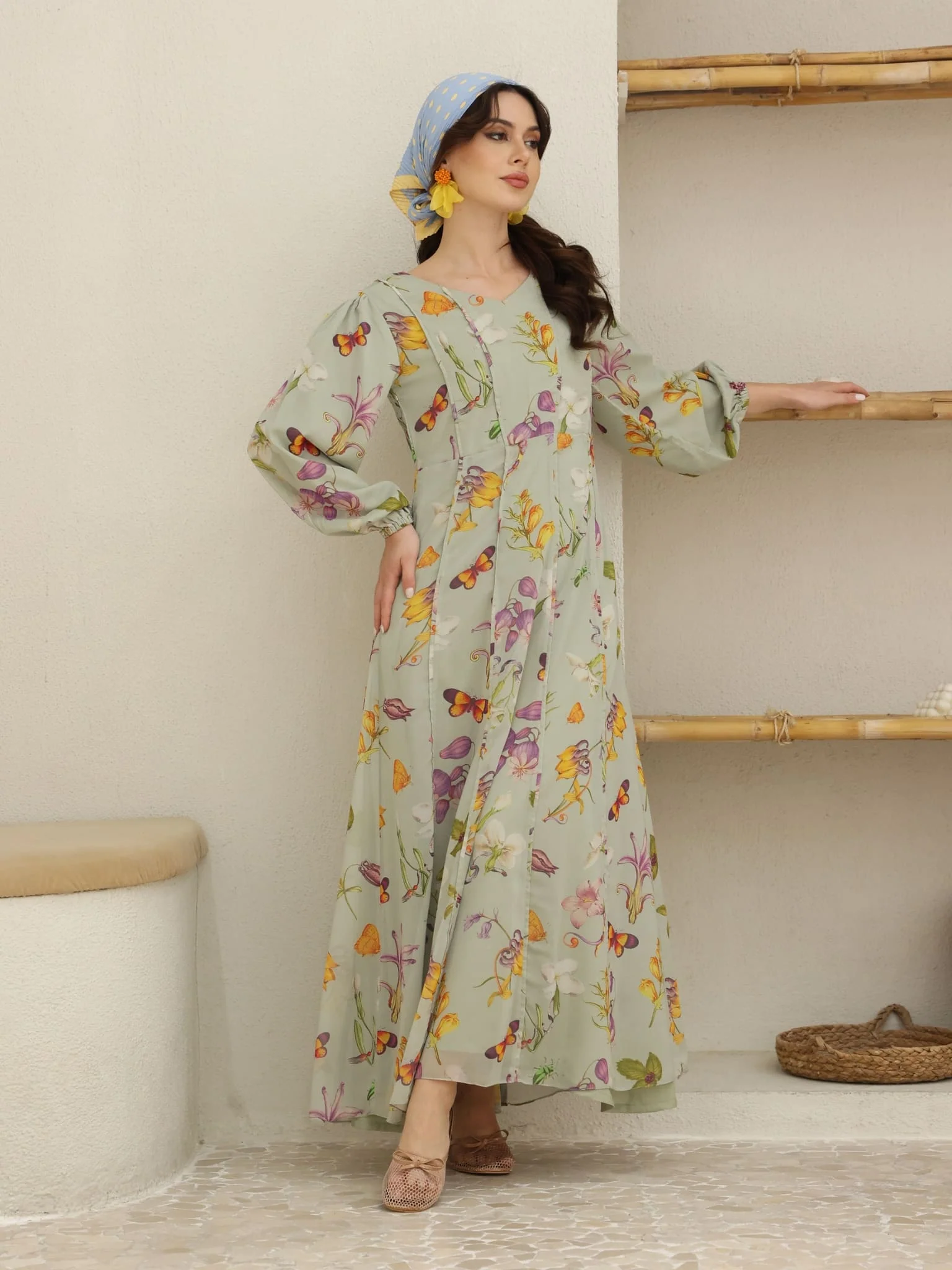 Mint Petalair Panel Long Dress - Image 11