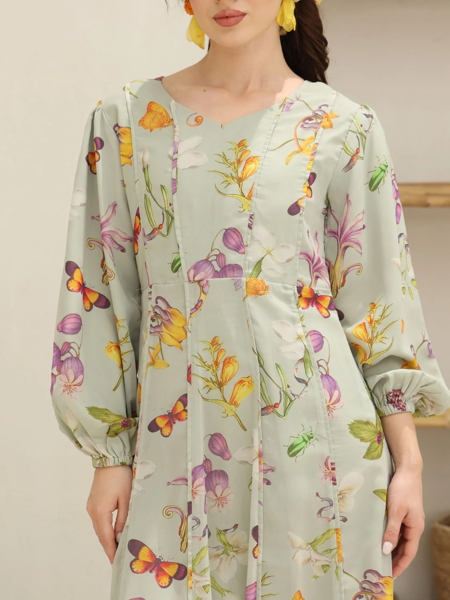 Mint Petalair Panel Long Dress - Image 2