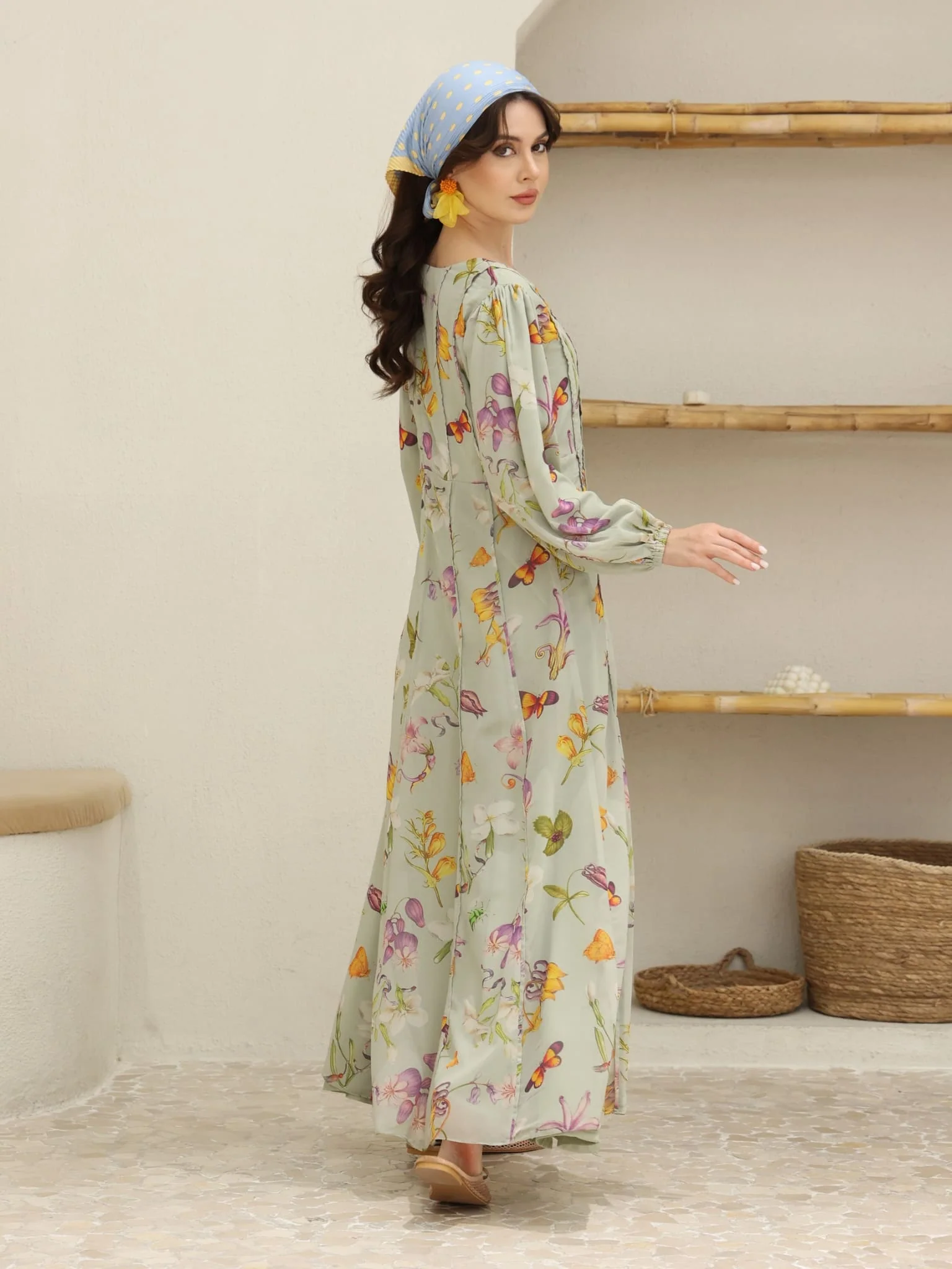 Mint Petalair Panel Long Dress - Image 3