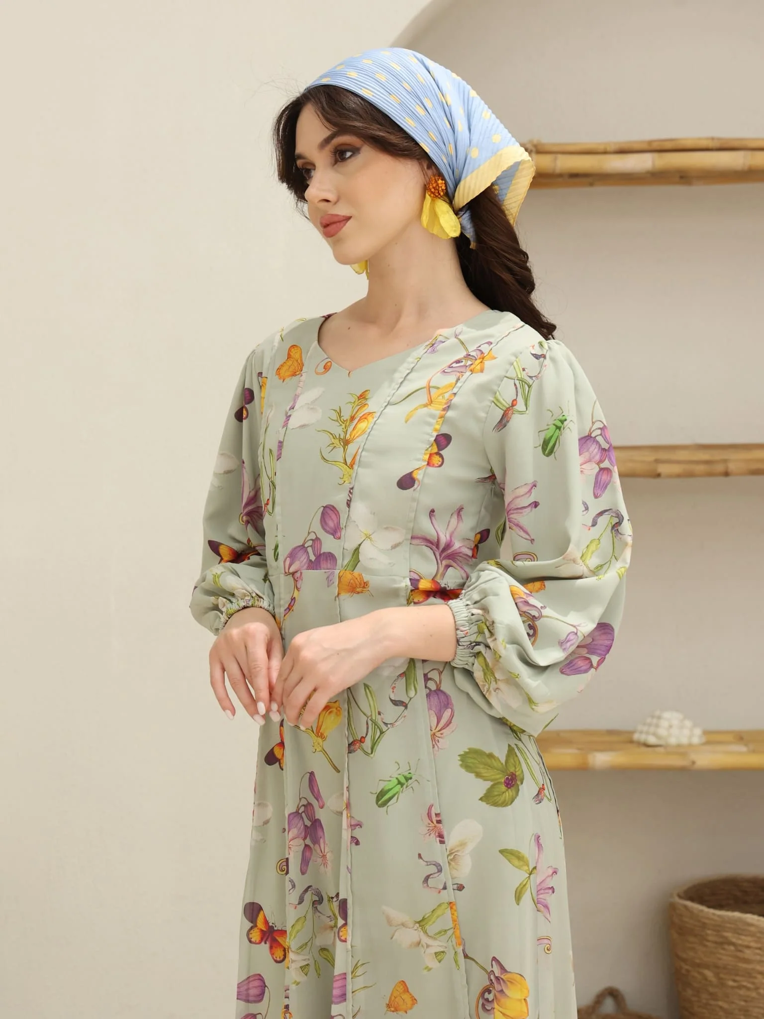 Mint Petalair Panel Long Dress - Image 4
