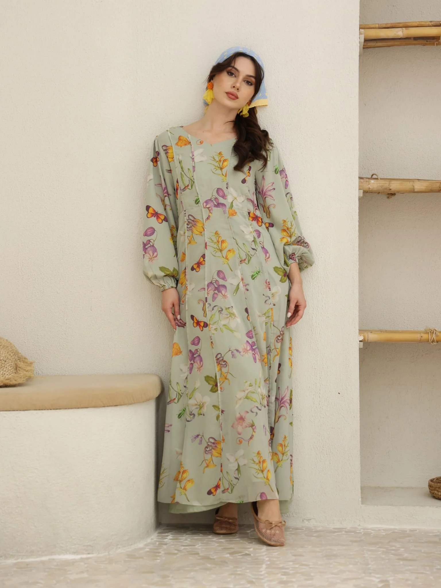 Mint Petalair Panel Long Dress - Image 5