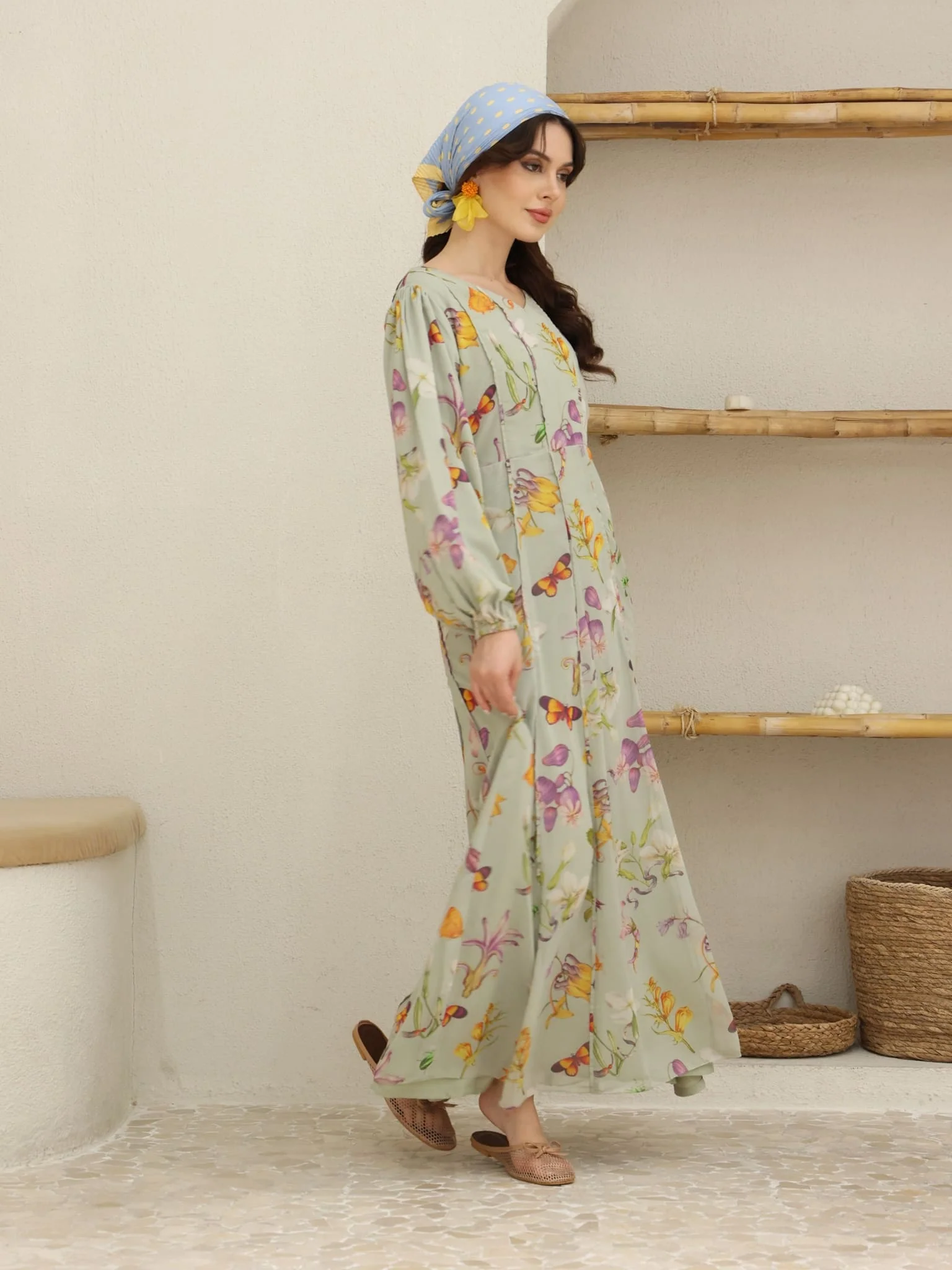 Mint Petalair Panel Long Dress - Image 6