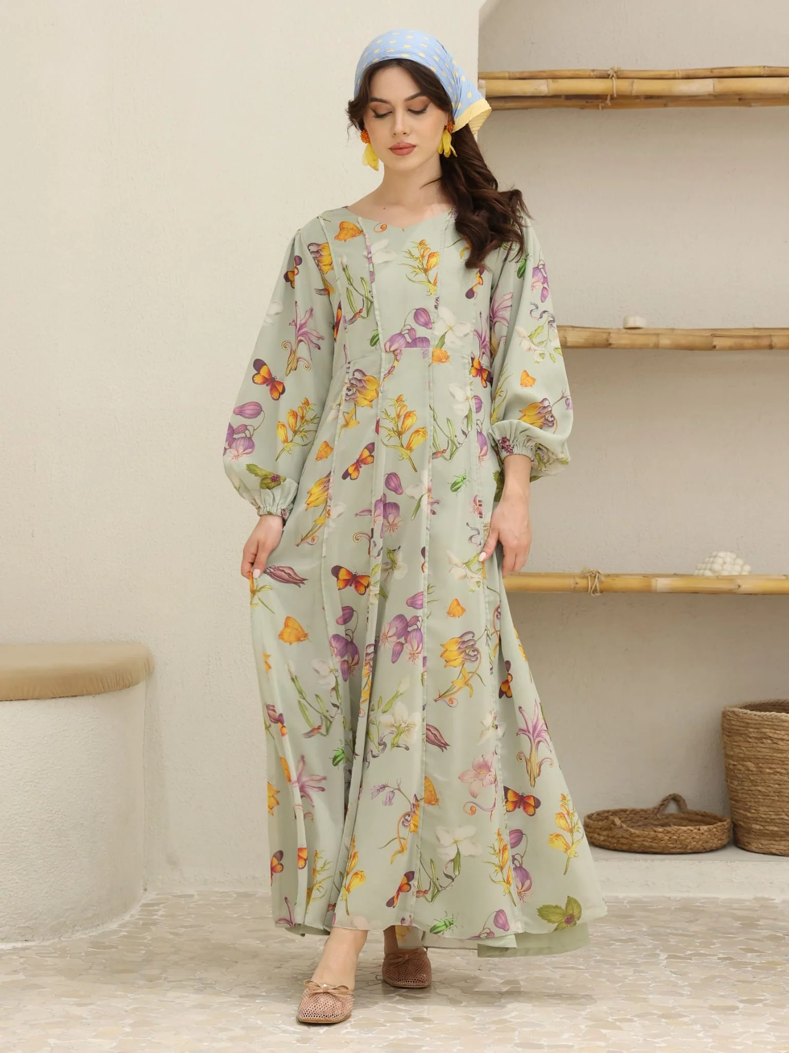 Mint Petalair Panel Long Dress - Image 9