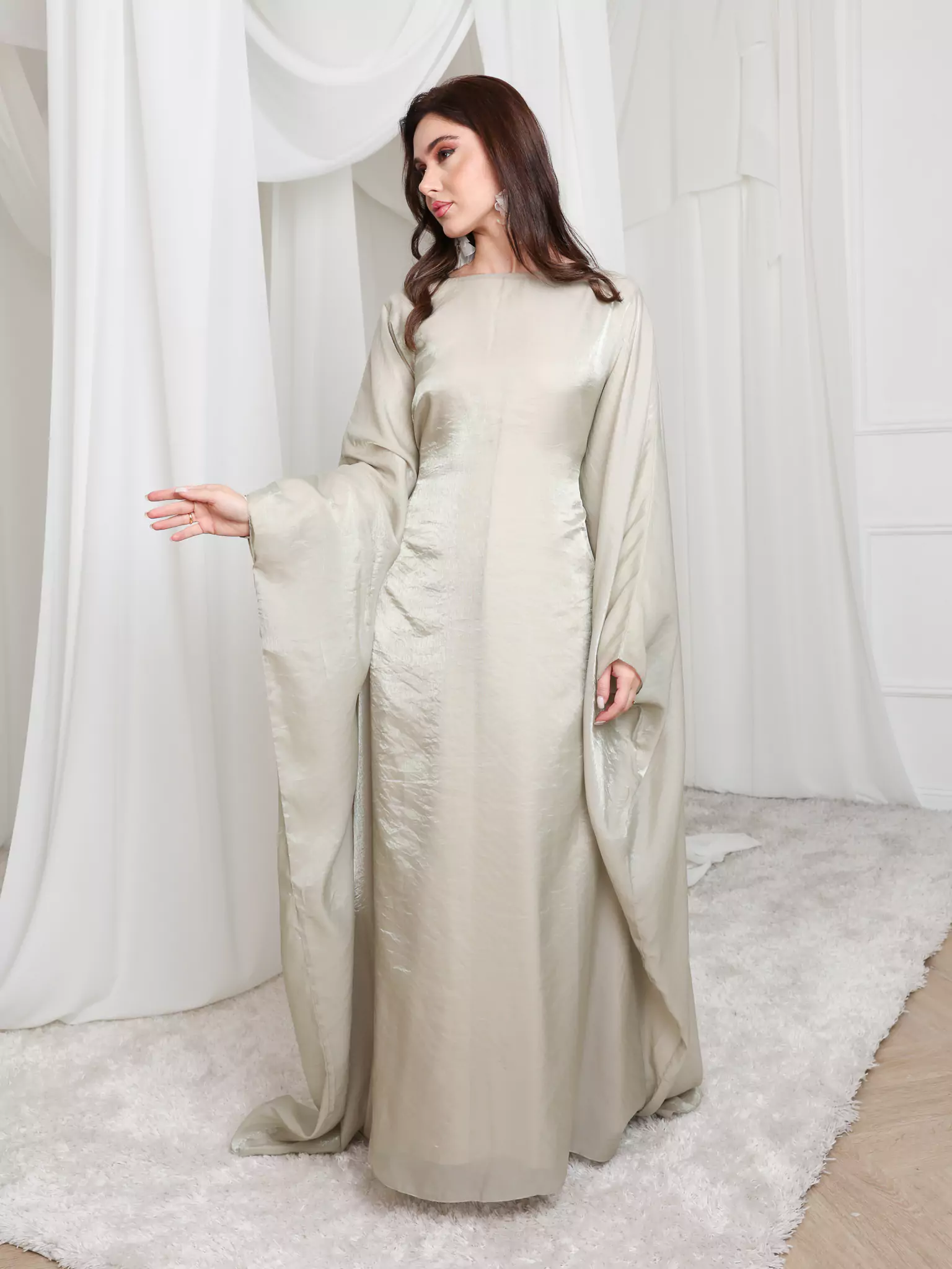 Mira Butterfly Green Dress - Image 4