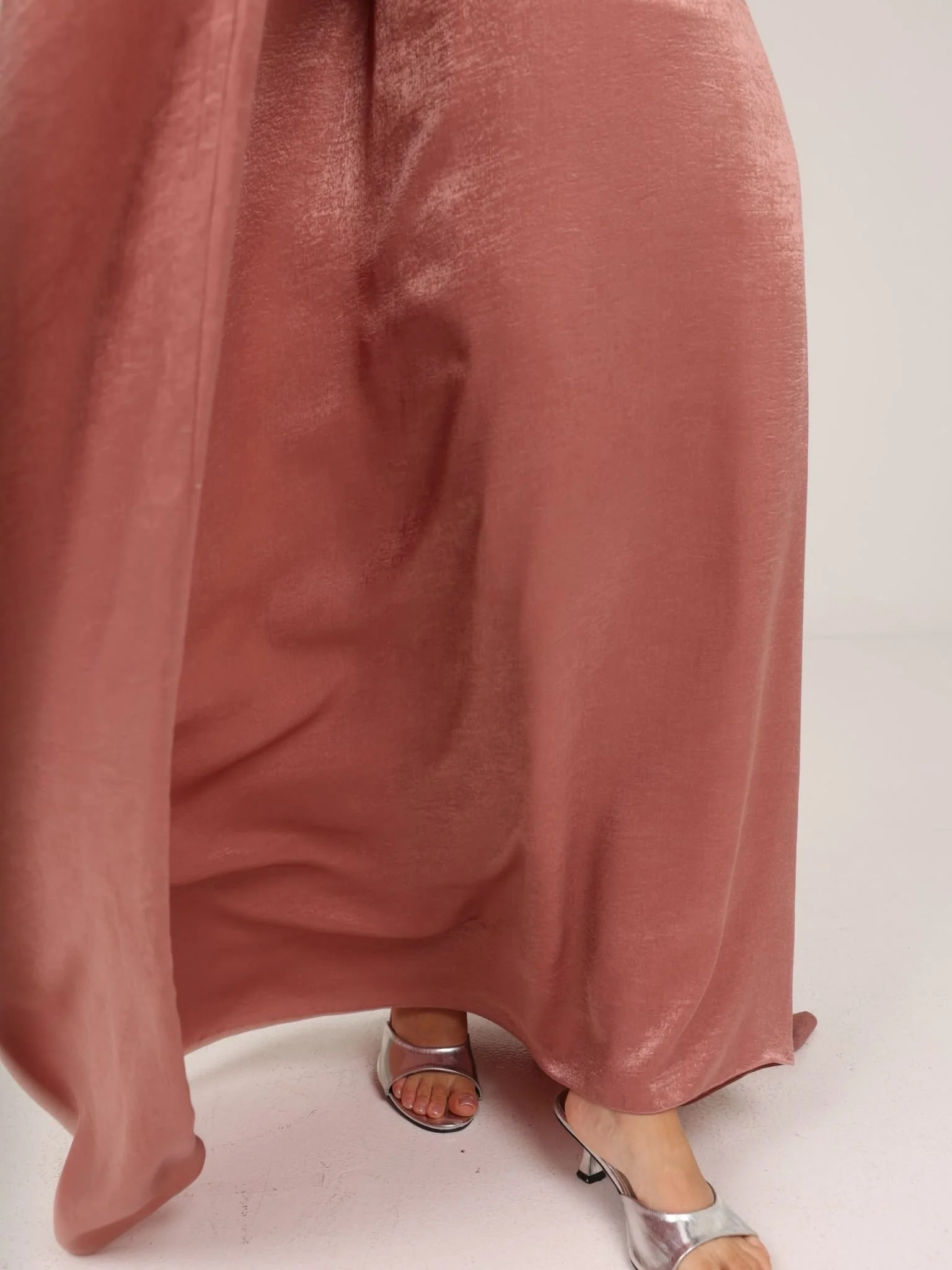 Mira Butterfly Rose Pink Soft Silk Dress - Image 10