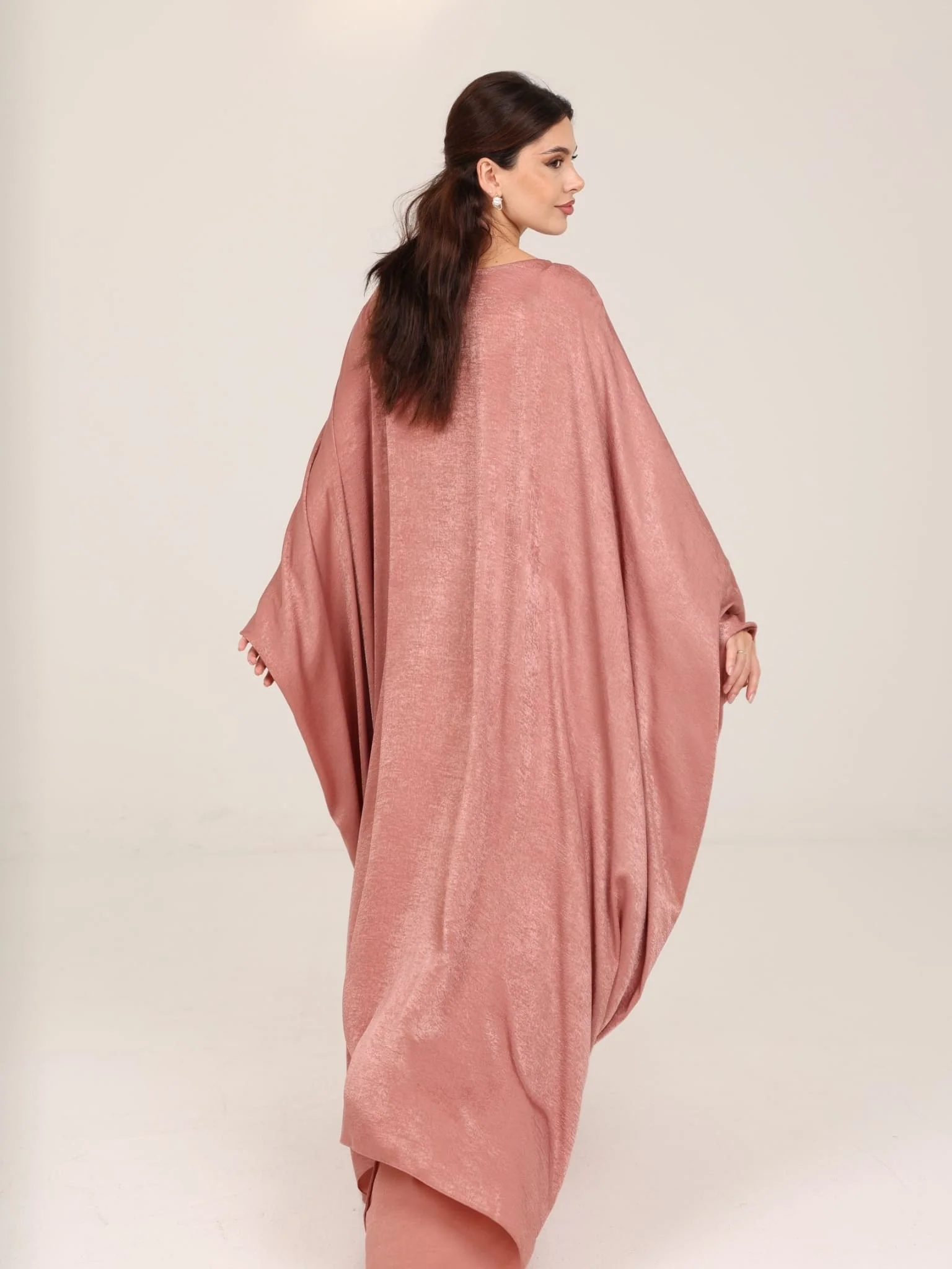 Mira Butterfly Rose Pink Soft Silk Dress - Image 6