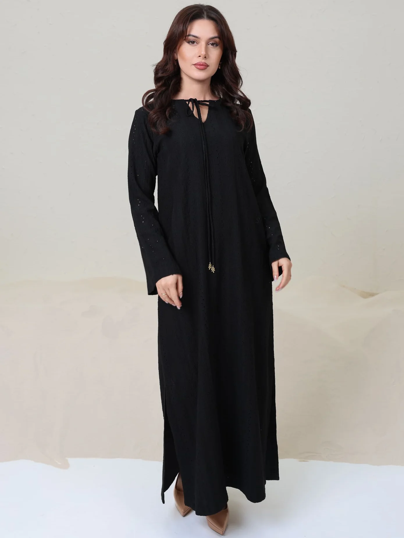Mirrian Black Crochet Dress