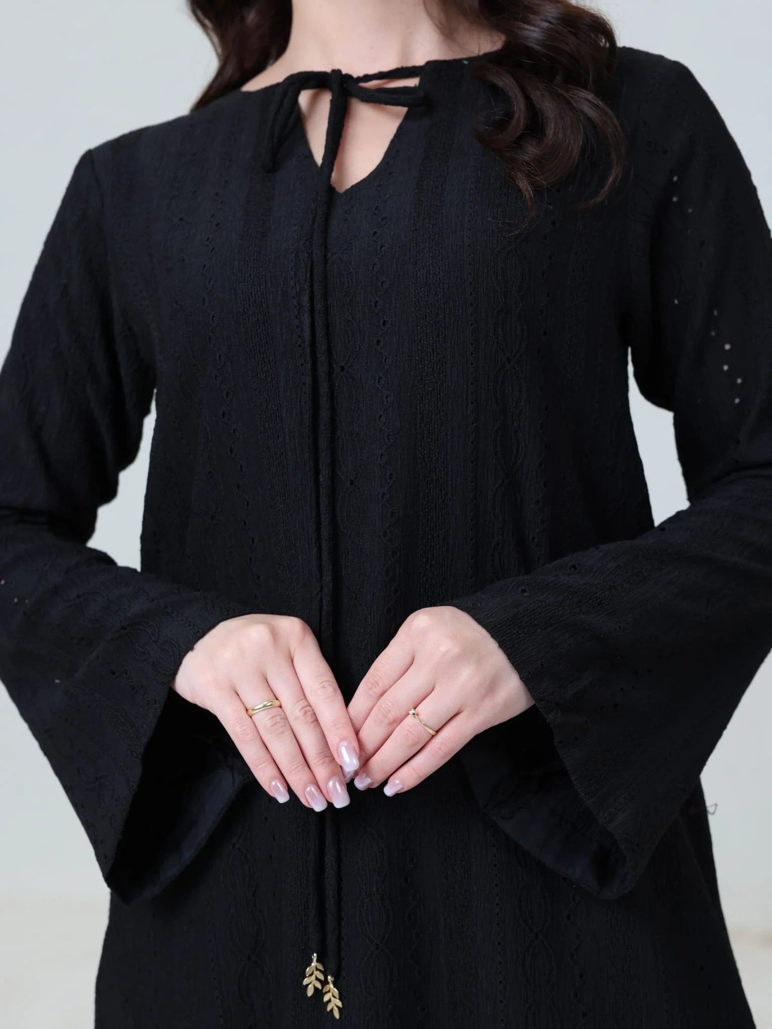 Mirrian Black Crochet Dress - Image 2