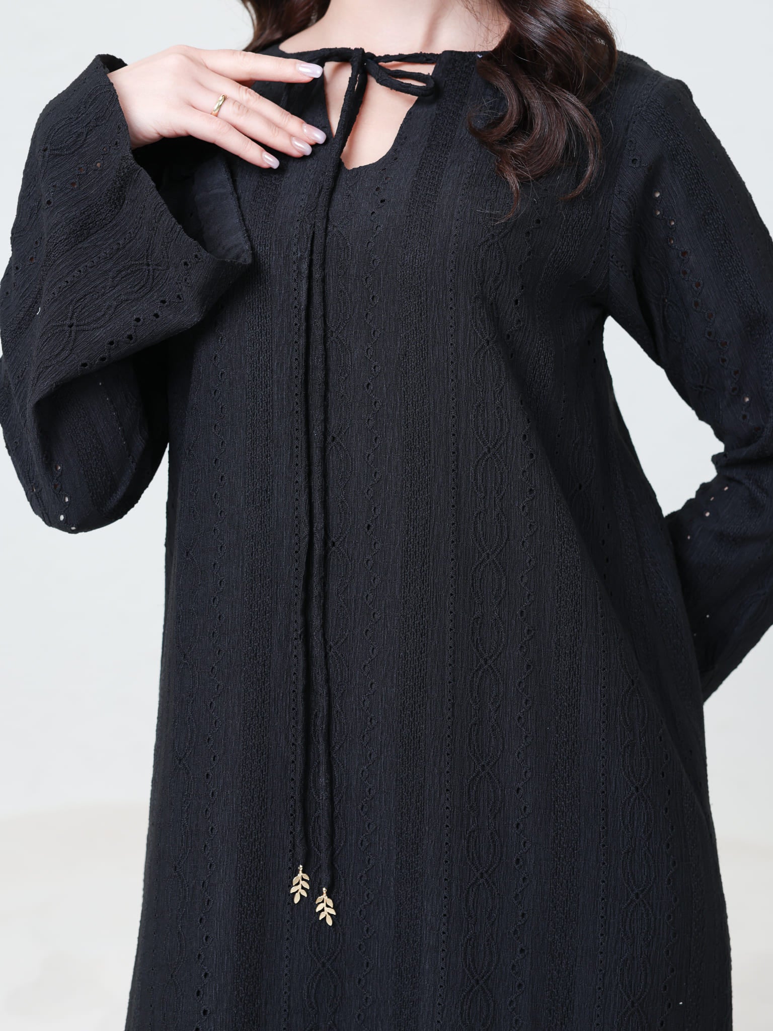 Mirrian Black Crochet Dress - Image 6