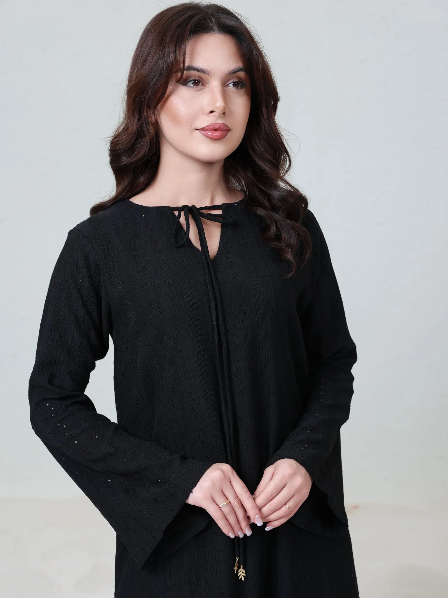Mirrian Black Crochet Dress - Image 7