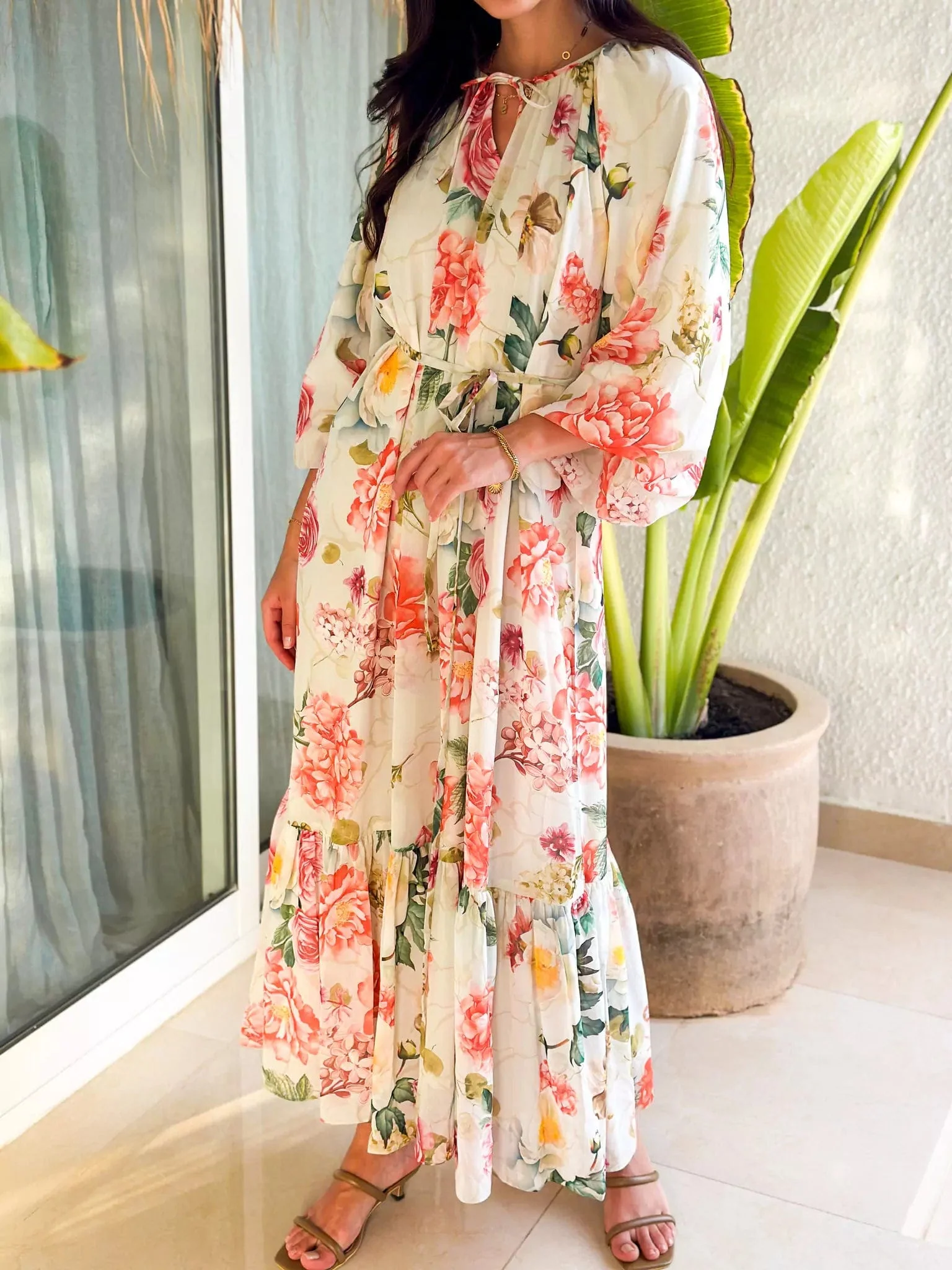 Morella Long Floral Dress - Image 5