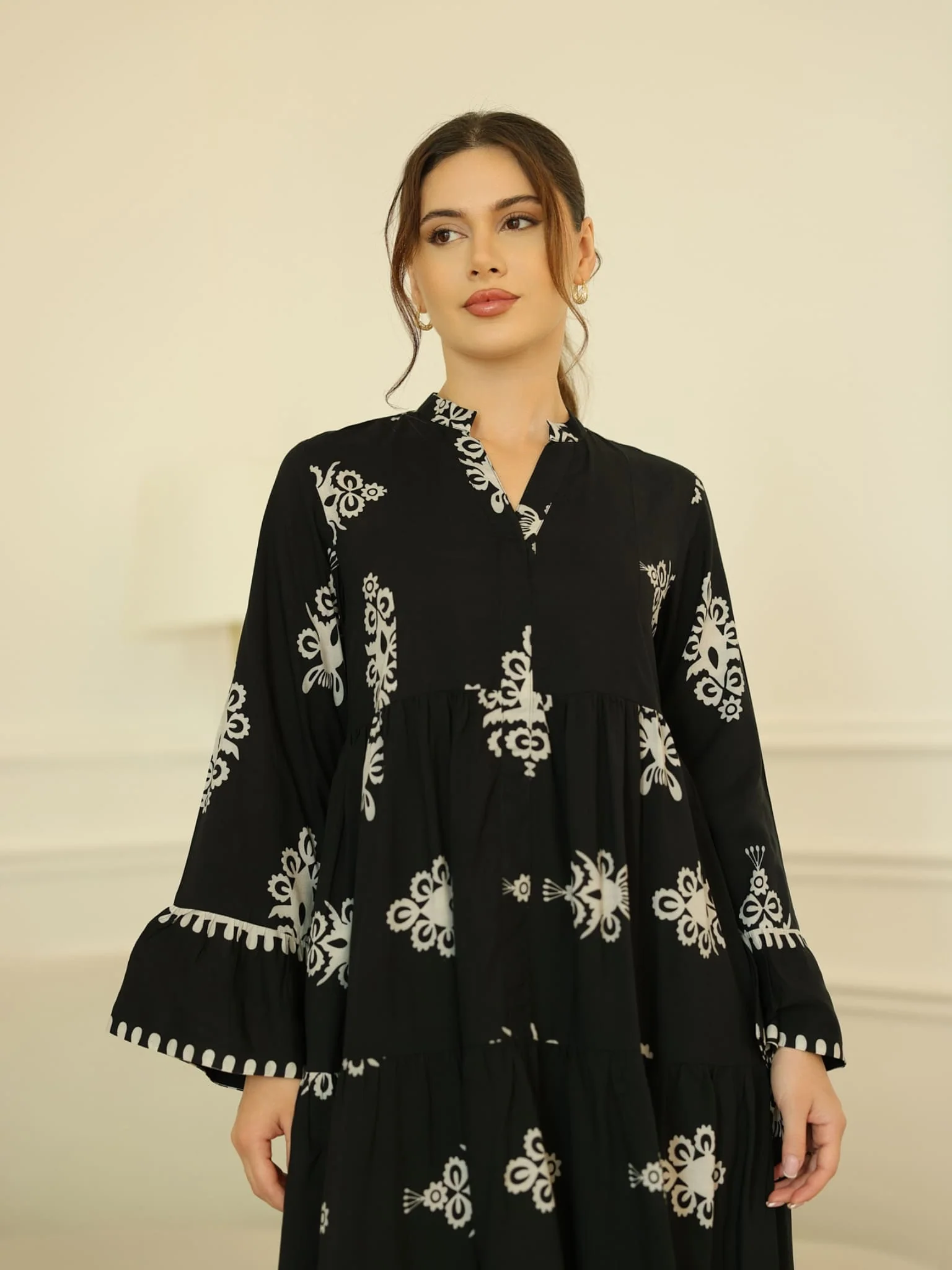 Morvina Black Long Dress - Image 2