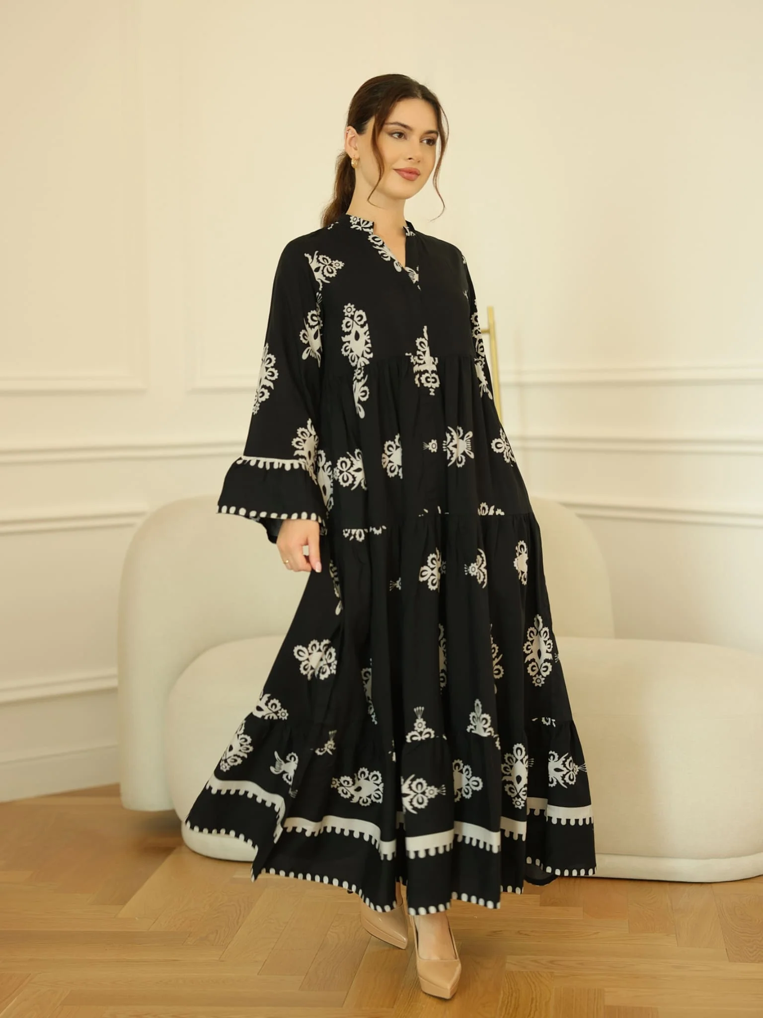 Morvina Black Long Dress - Image 7