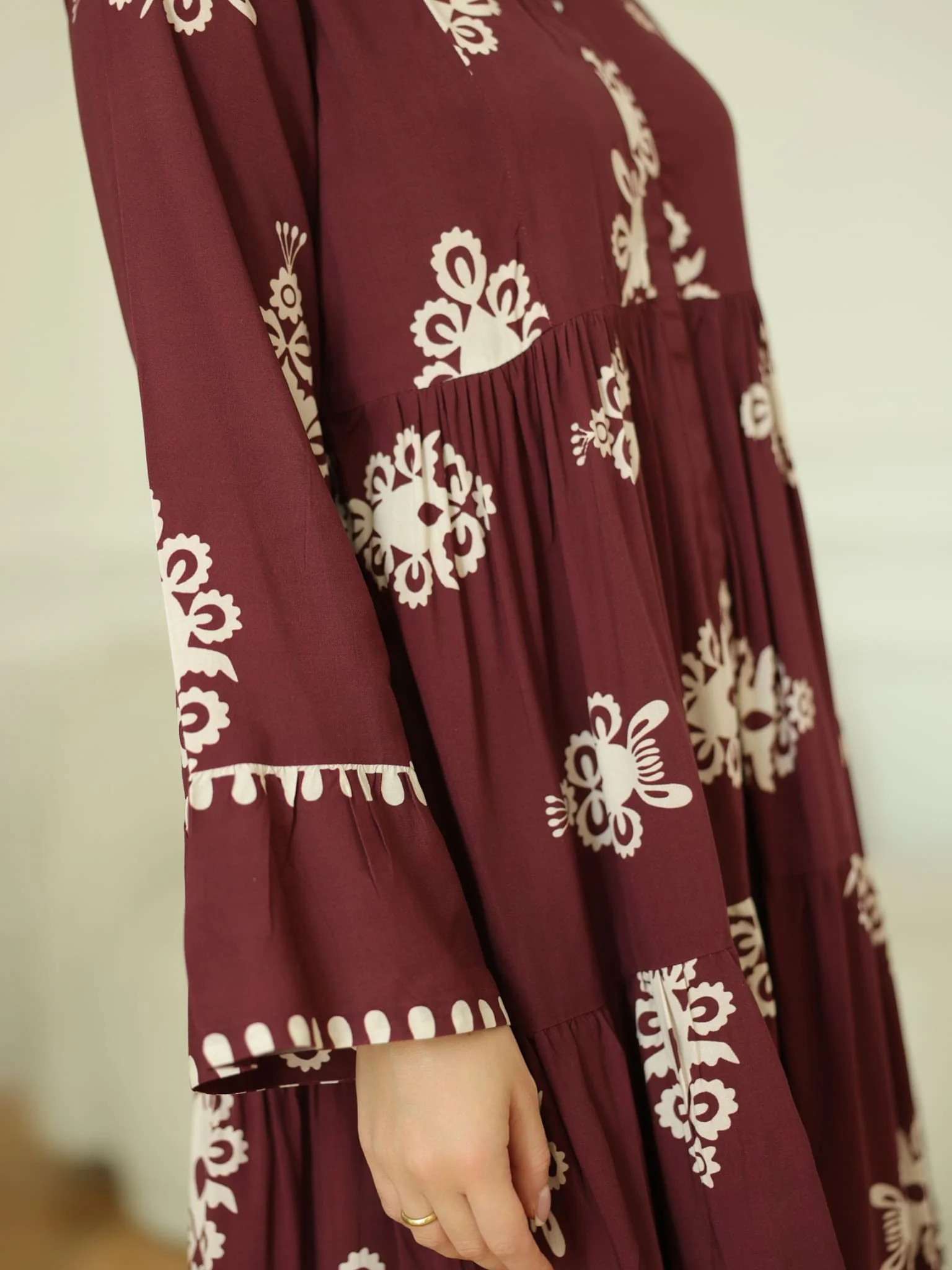Morvina Maroon Long Dress - Image 2