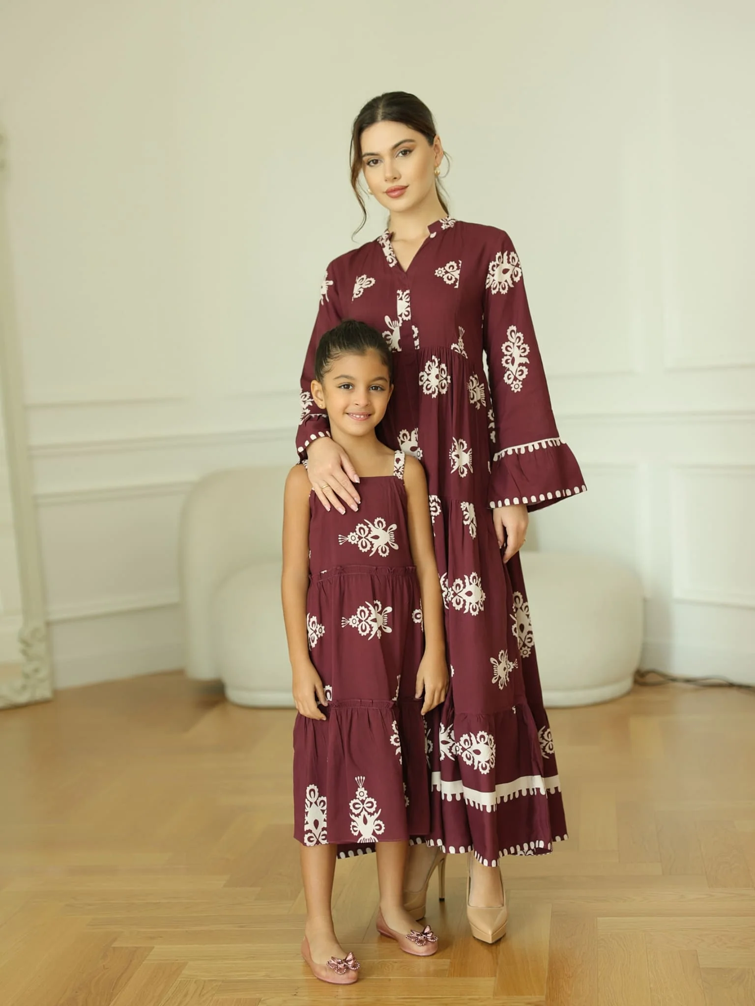 Mini Morvina Maroon Dress For Girls - Image 7