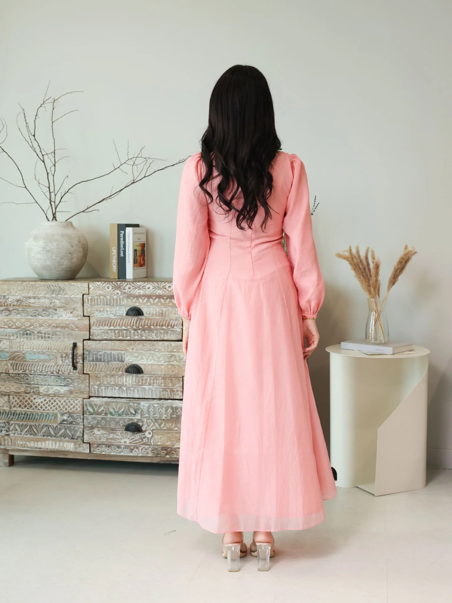 Muffelle Pink Pleated Dress - Image 3