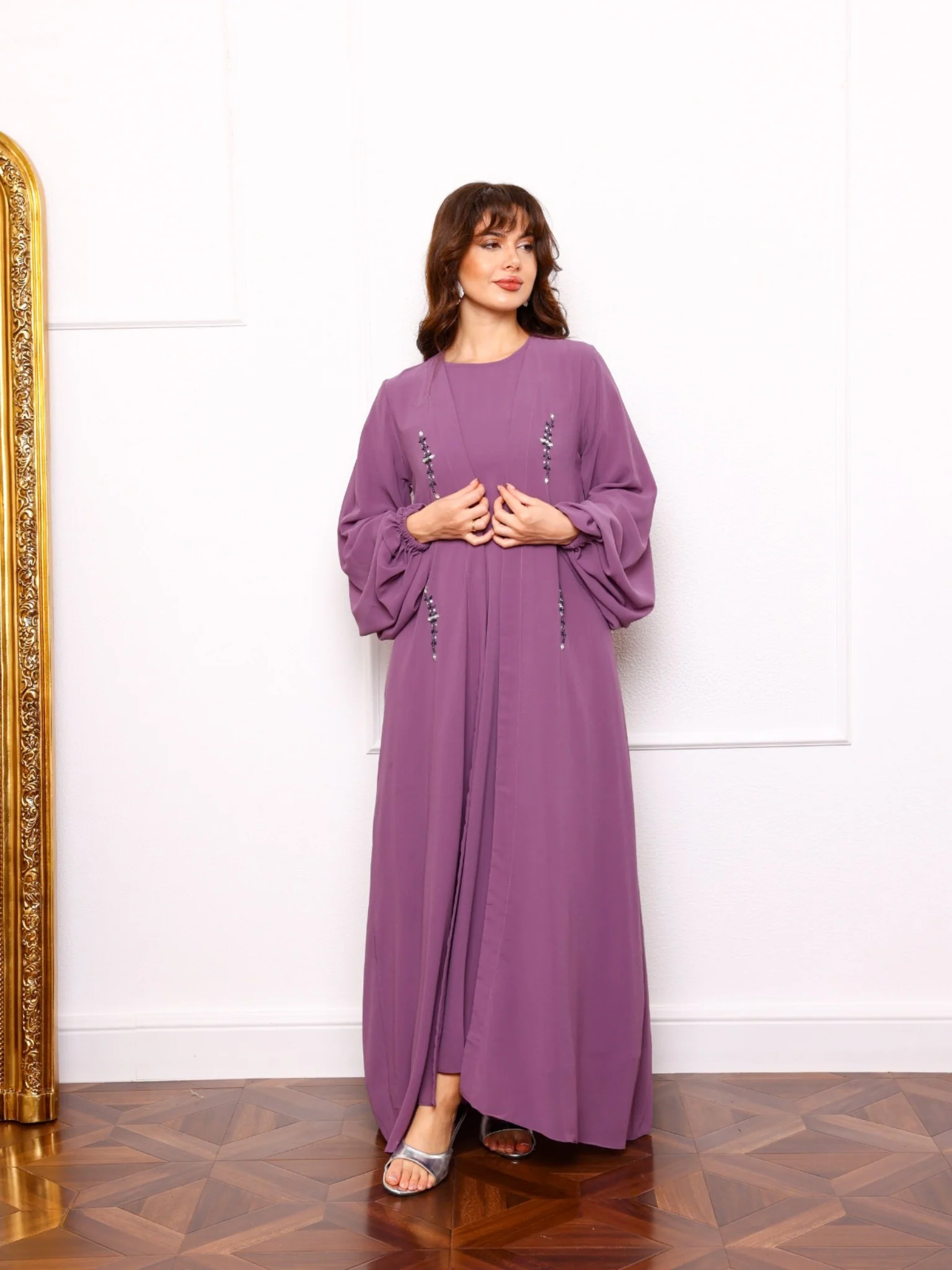 Mulberry Lilac Dress And Embellished Upper - Image 12