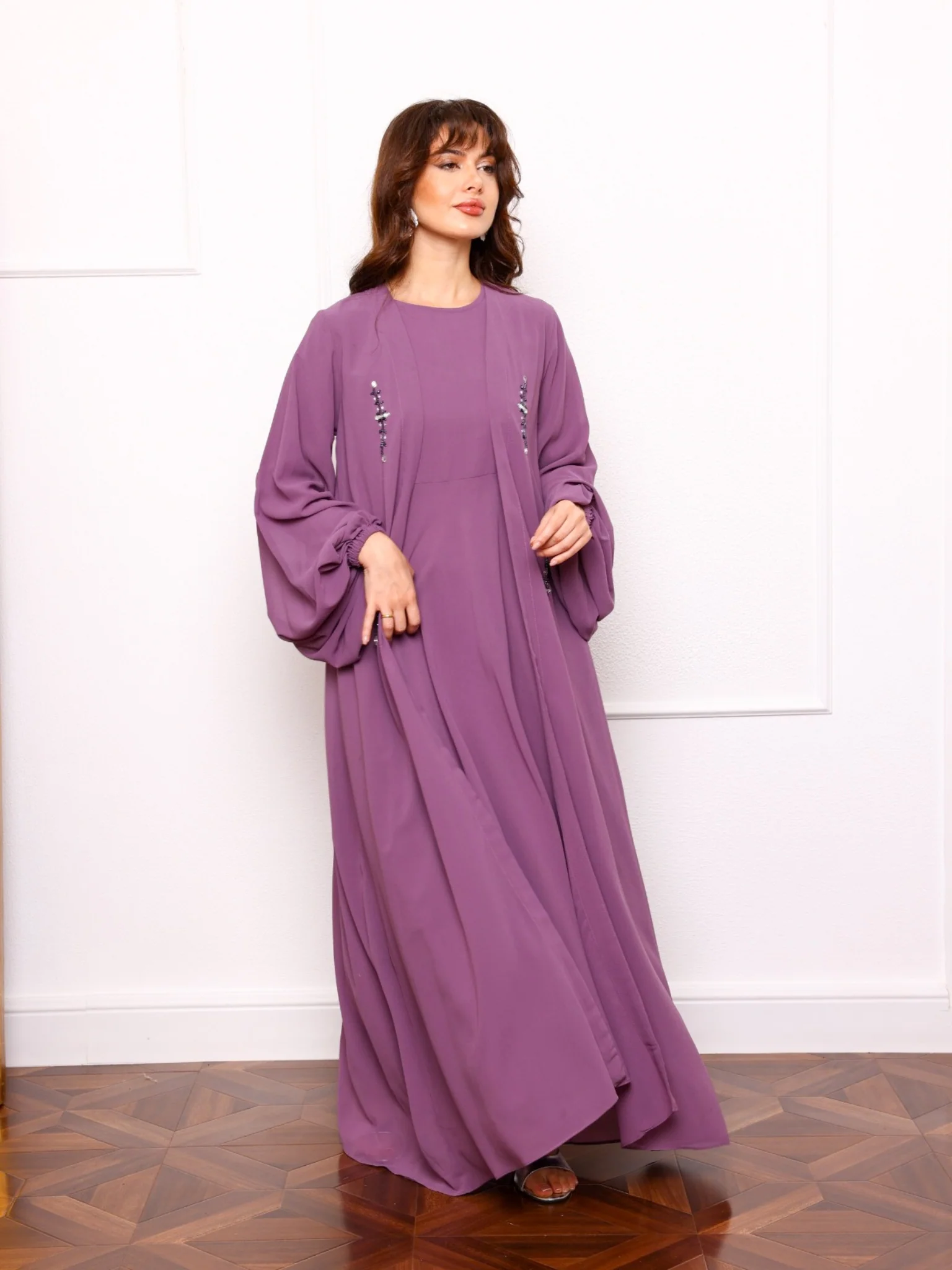 Mulberry Lilac Dress And Embellished Upper - Image 6
