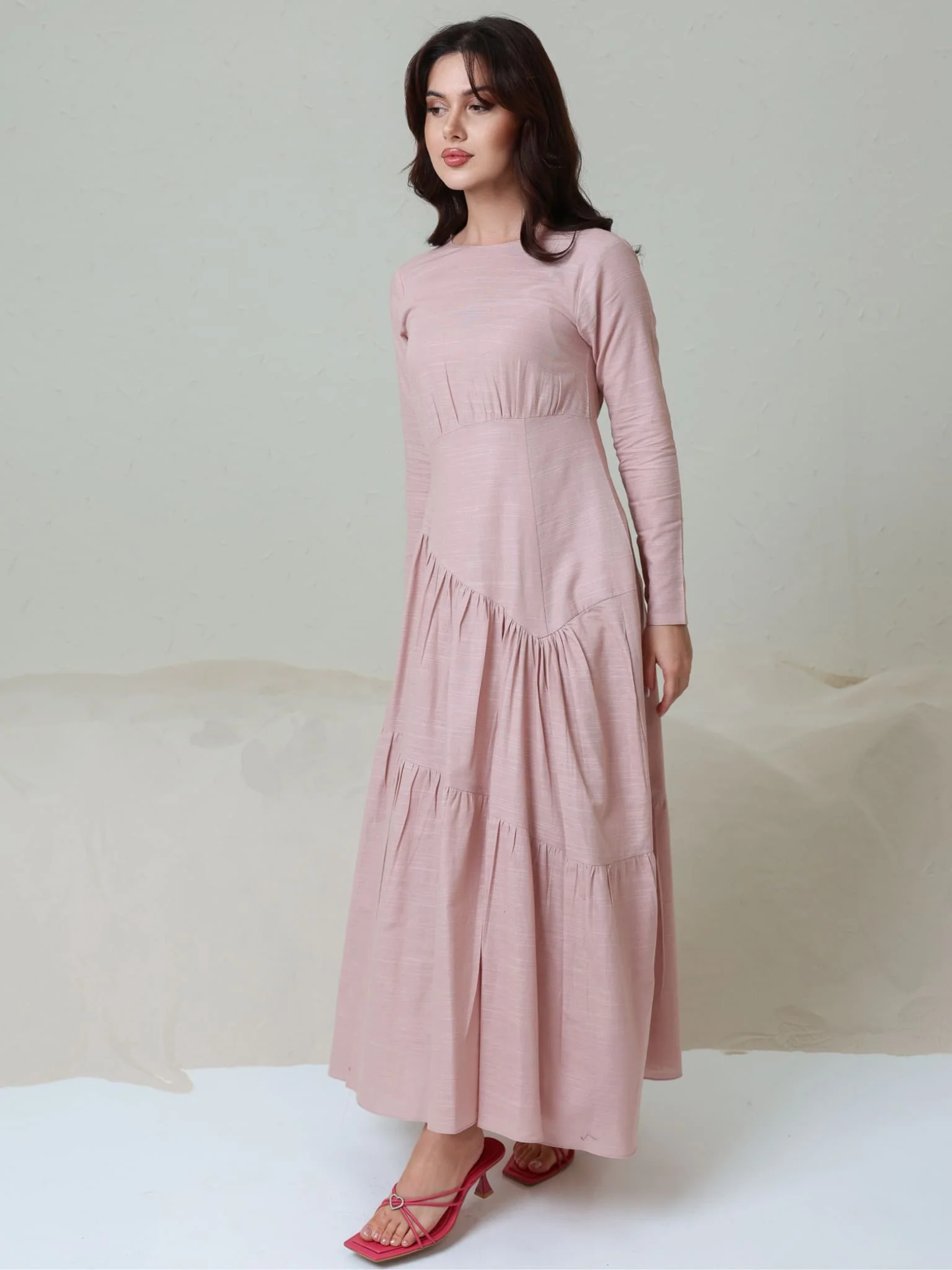 Muted Pink Rush Long Dress - Image 6