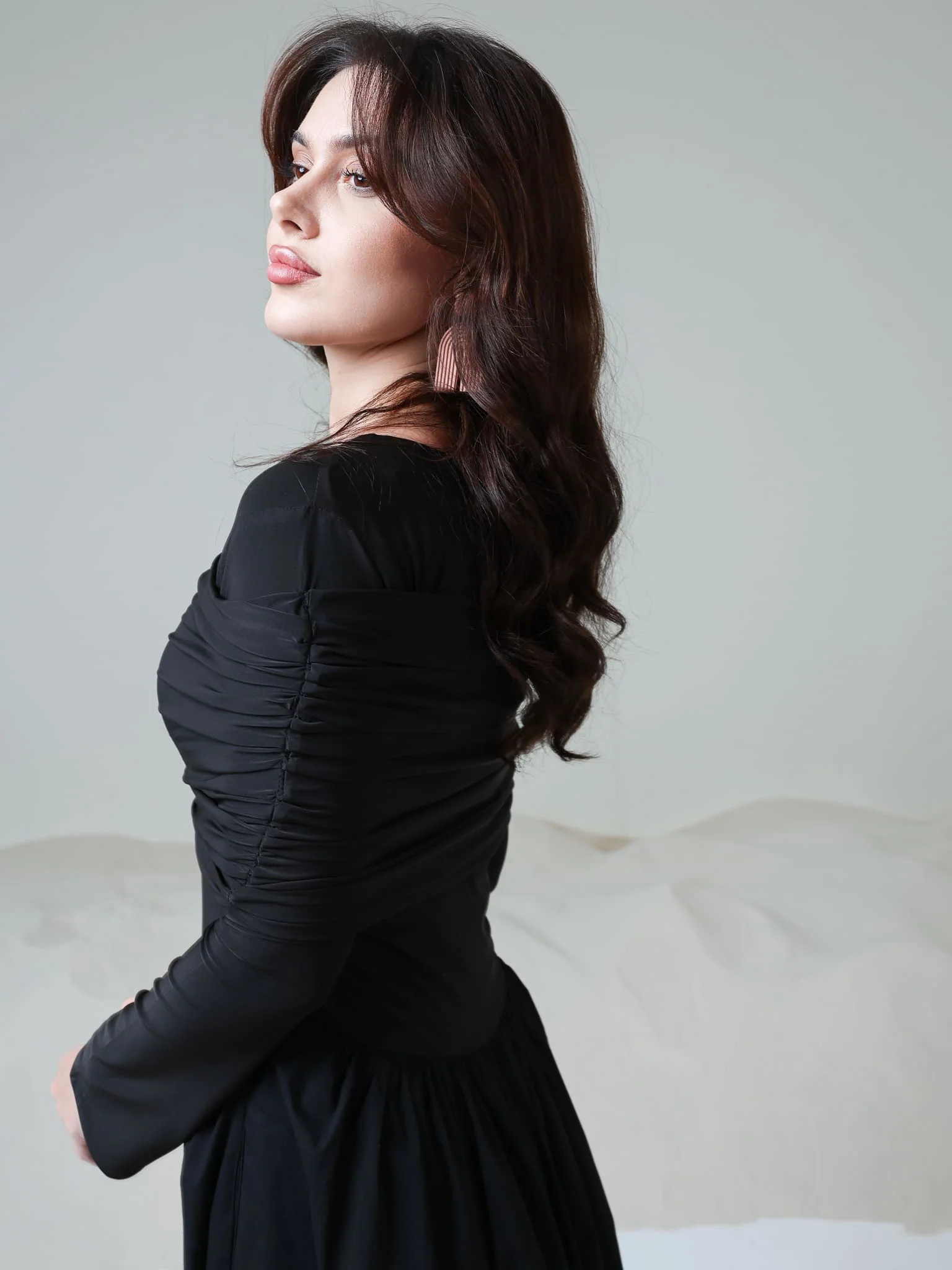 Nemy Black Jersey Cotton Dress - Image 3