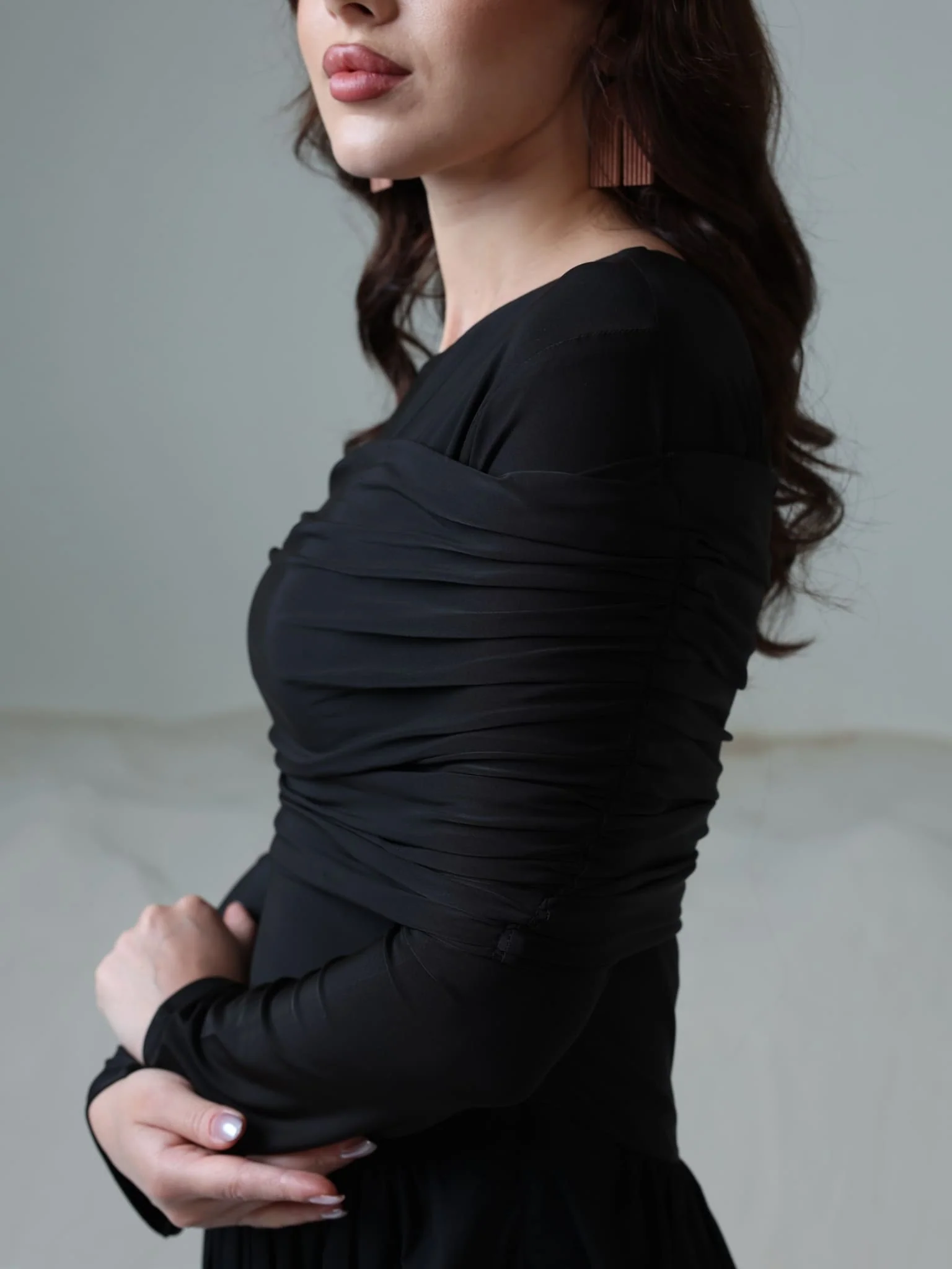 Nemy Black Jersey Cotton Dress - Image 5