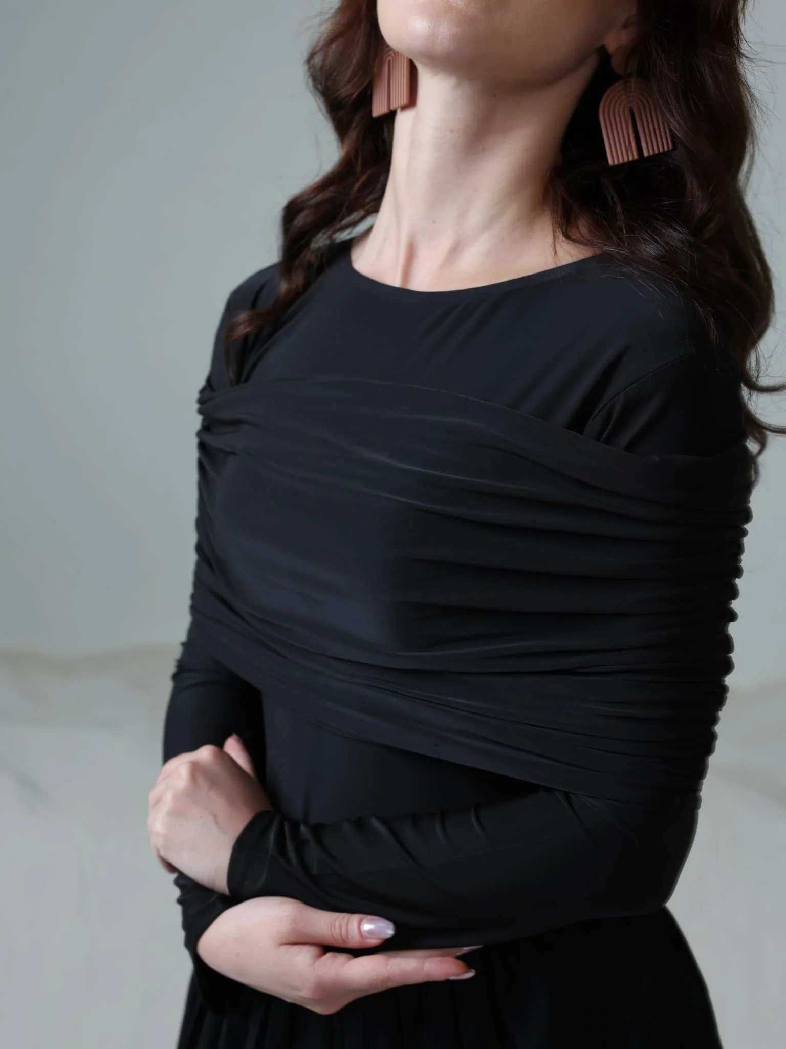 Nemy Black Jersey Cotton Dress - Image 7