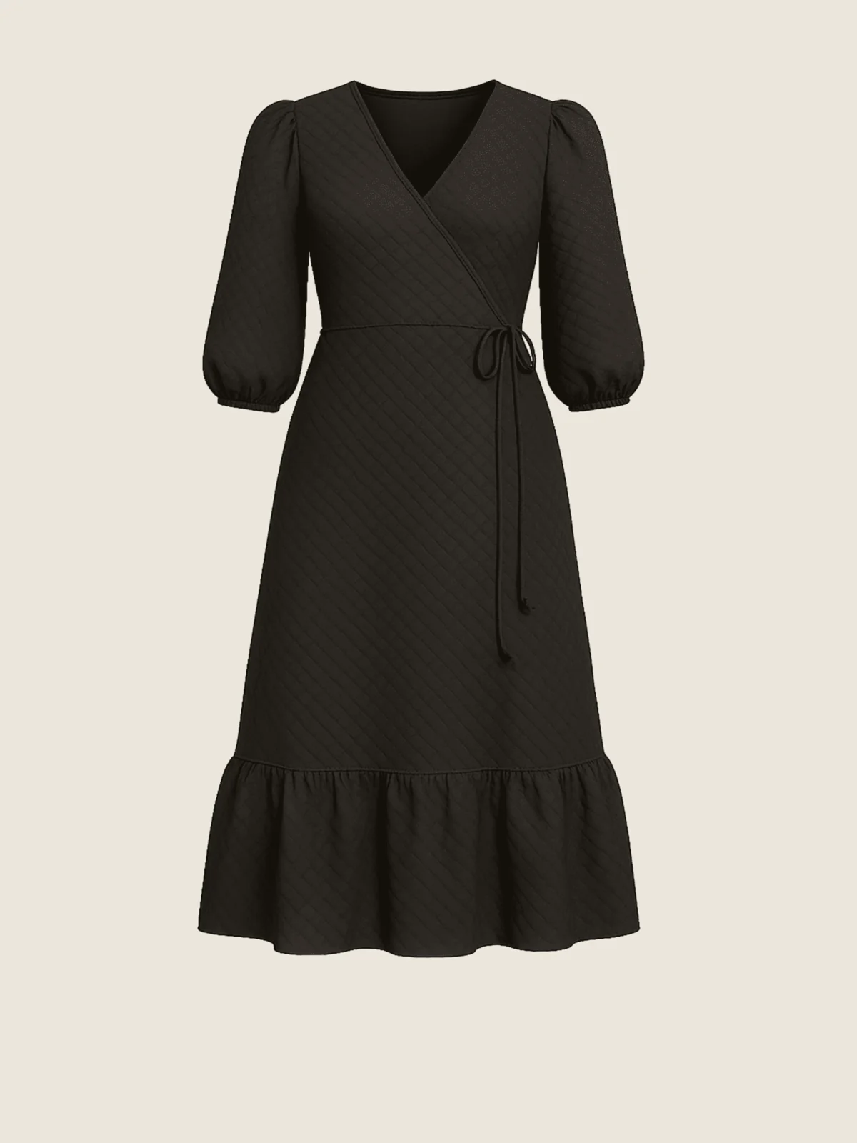 Black Textured Dress - Image 8