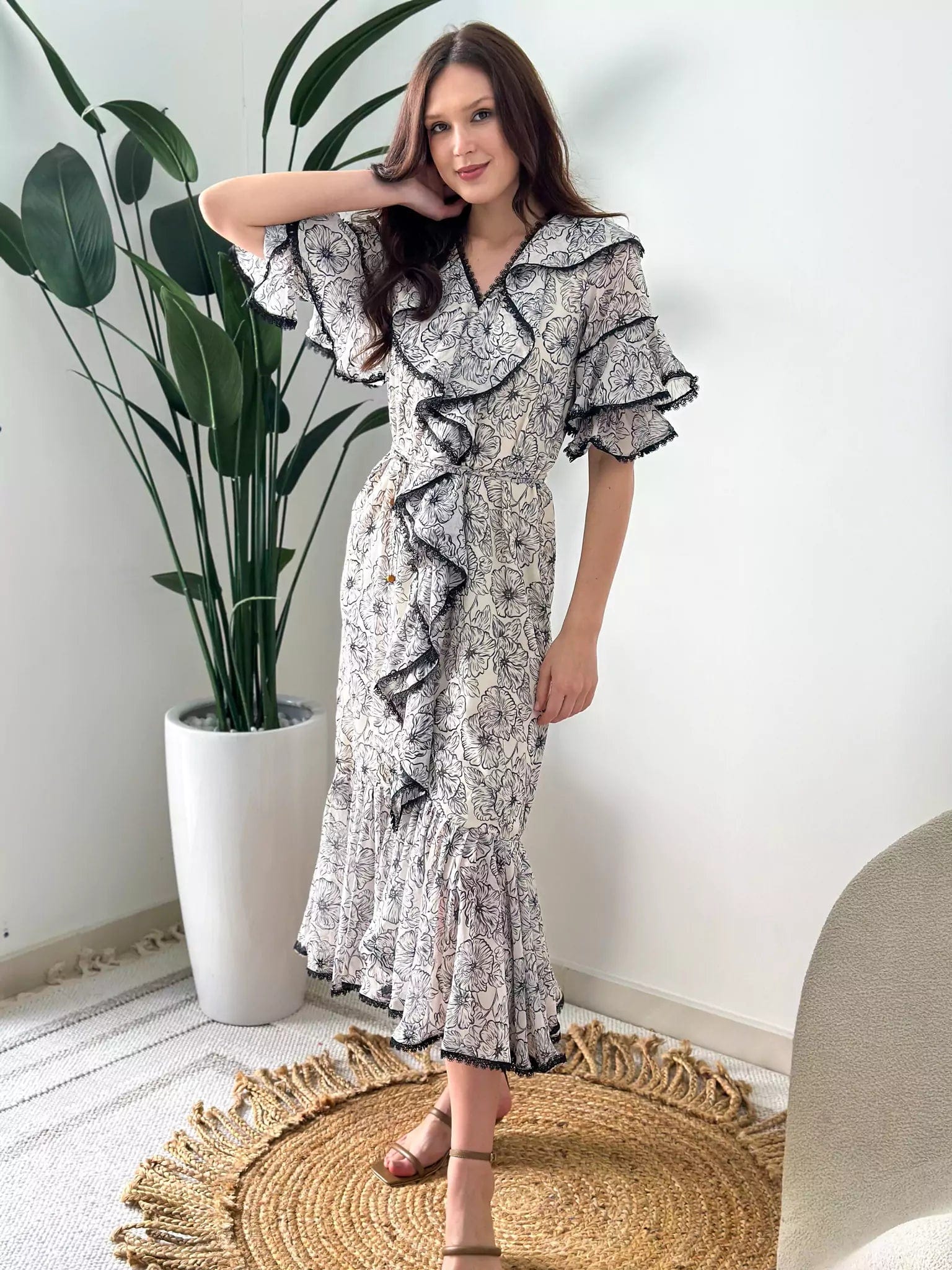 Night Lily Floral Dress - Image 10