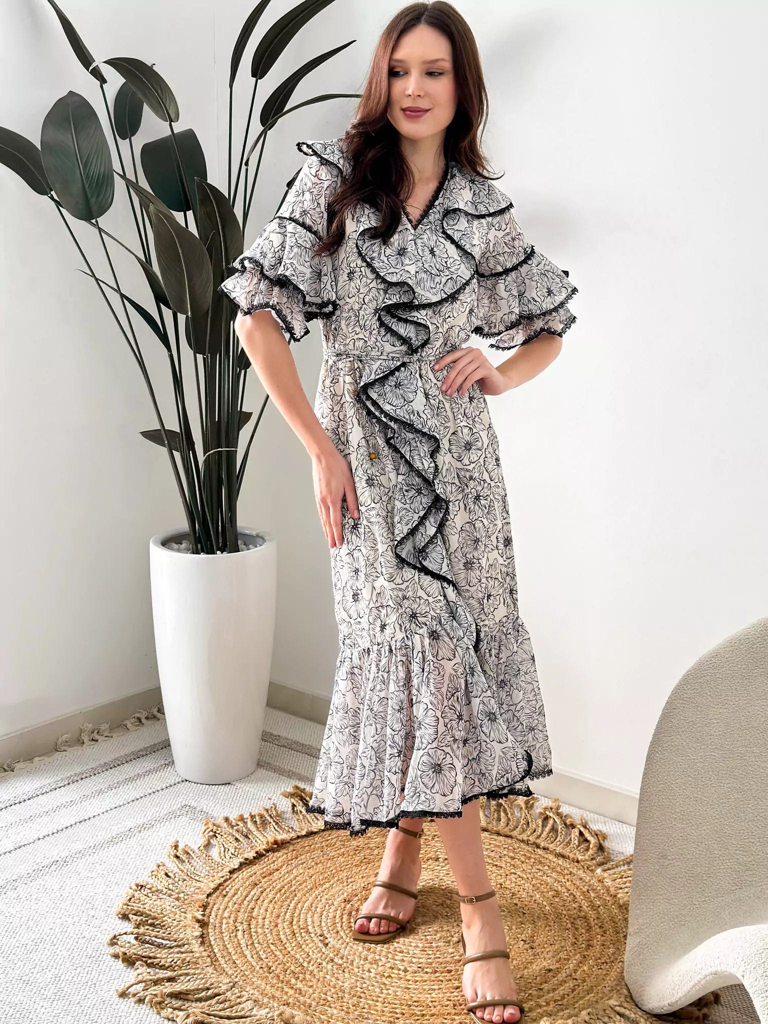 Night Lily Floral Dress - Image 11