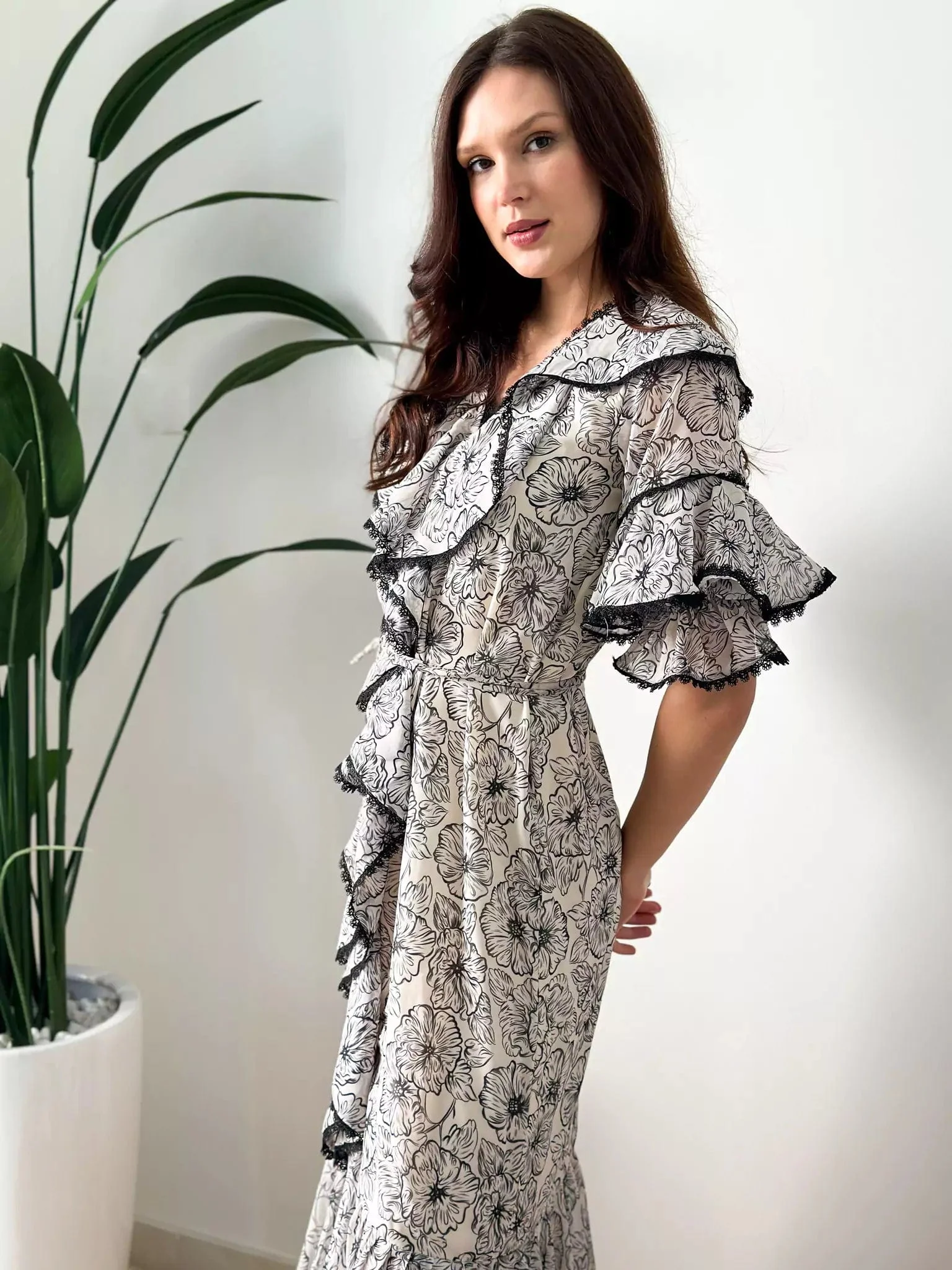 Night Lily Floral Dress - Image 12