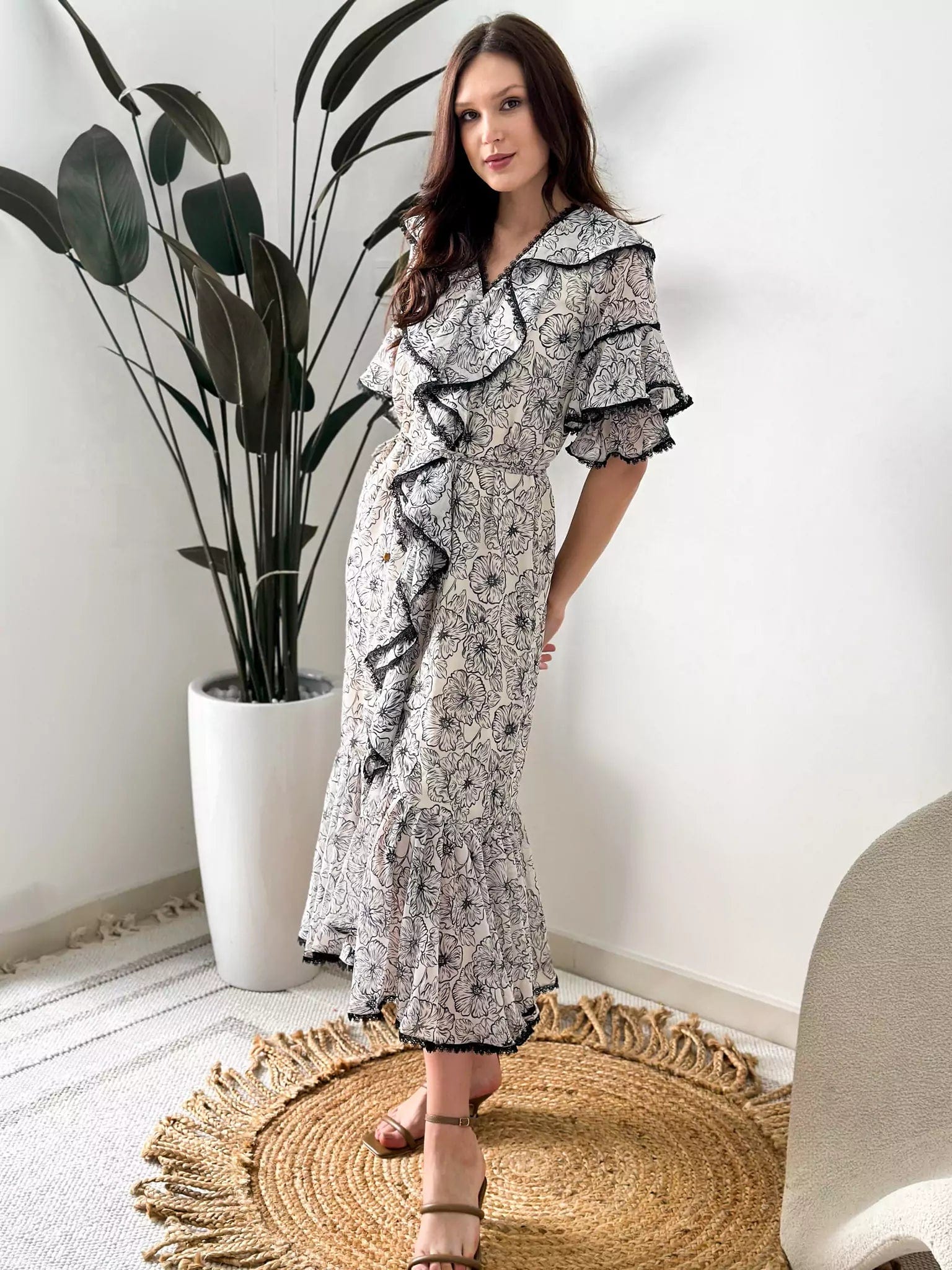 Night Lily Floral Dress - Image 7