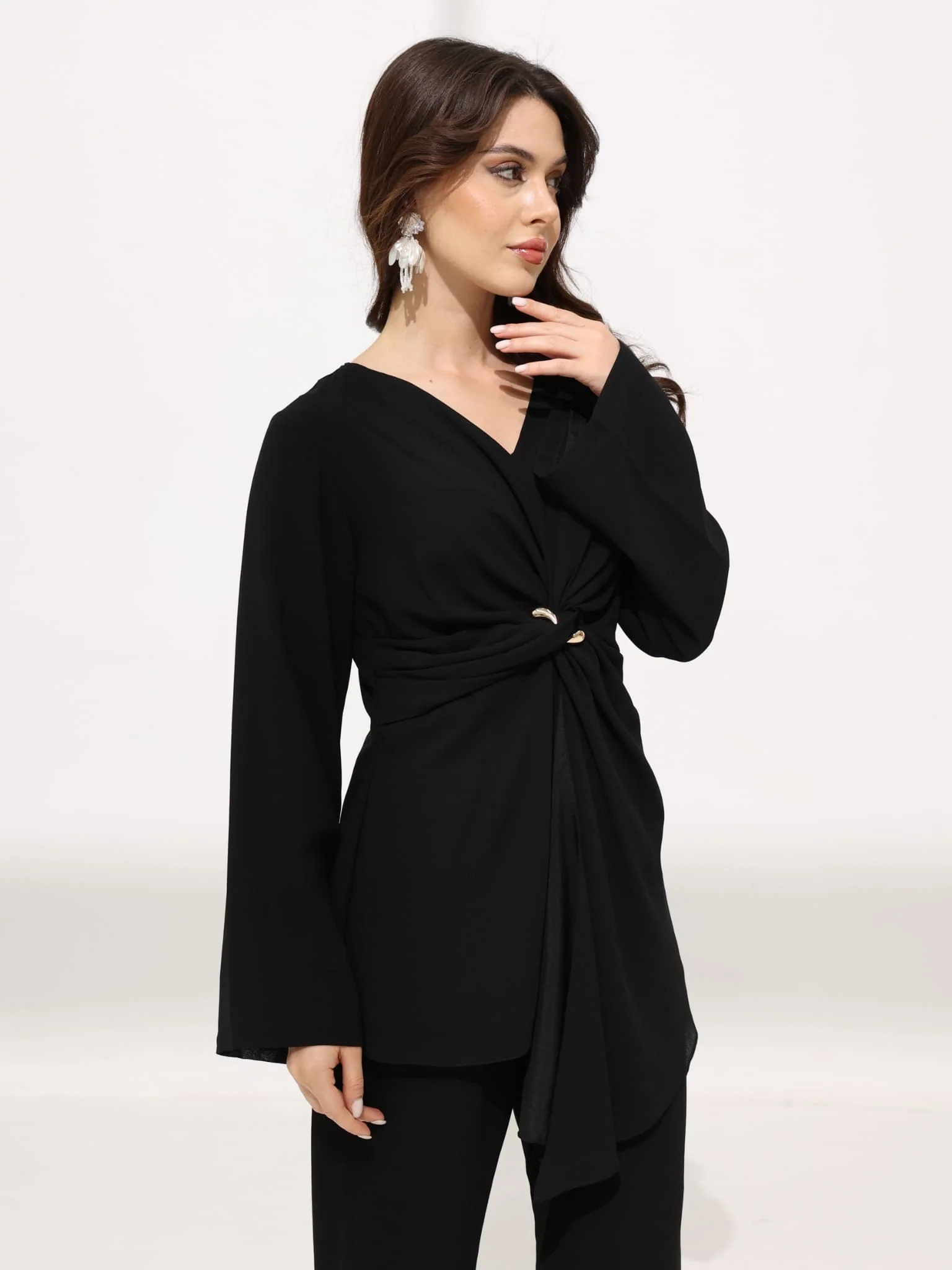 Nish Black Twist Buckle Shirt - Image 4