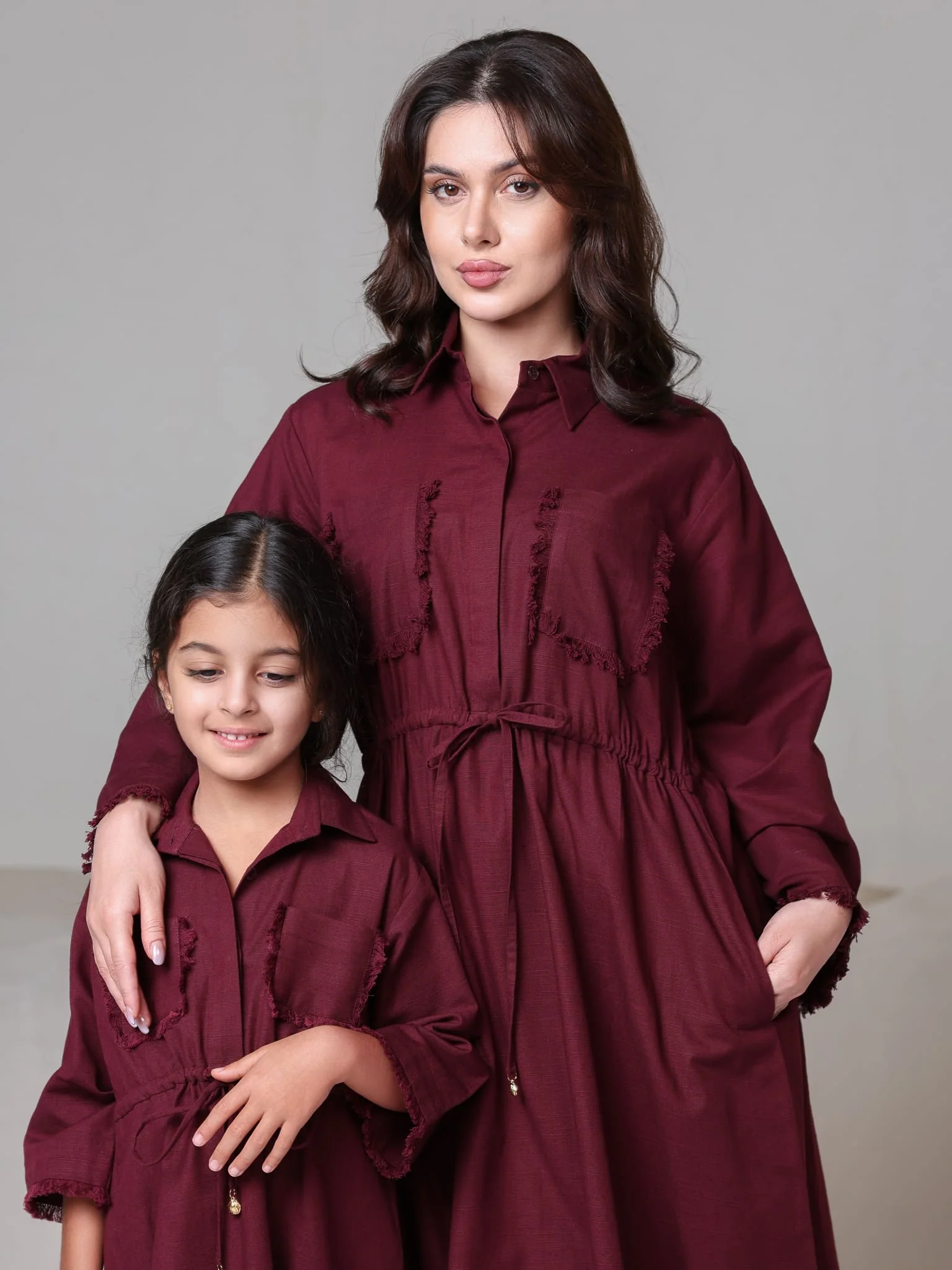 Mini Noelle Maroon Dress For Girls - Image 5