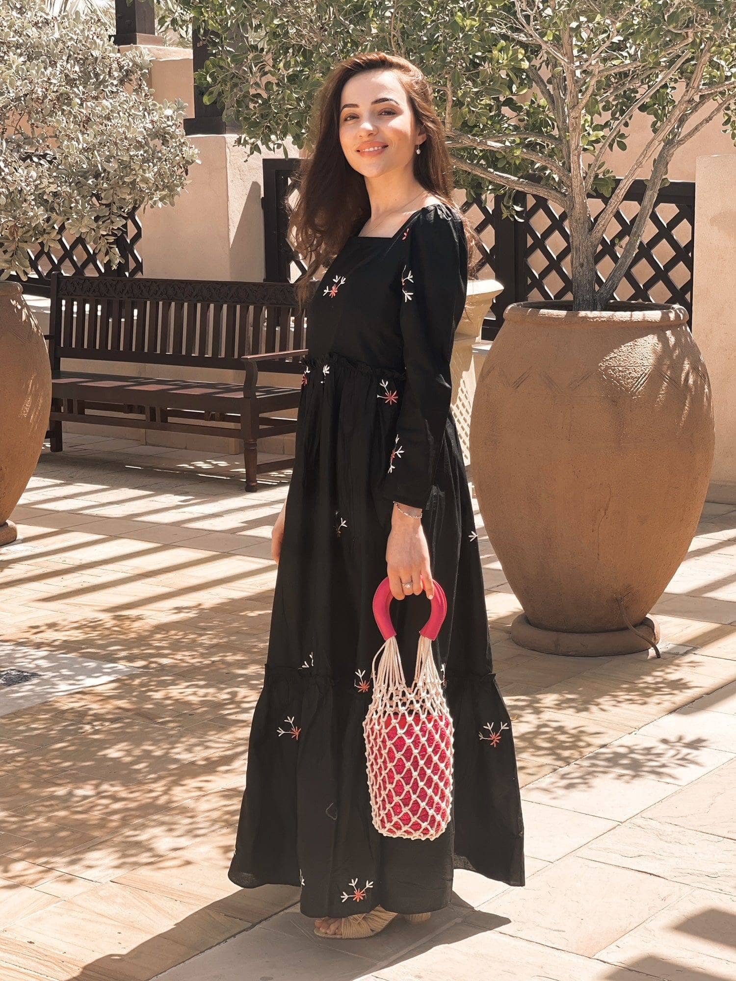 Nova Black Embroidered Dress - Image 5